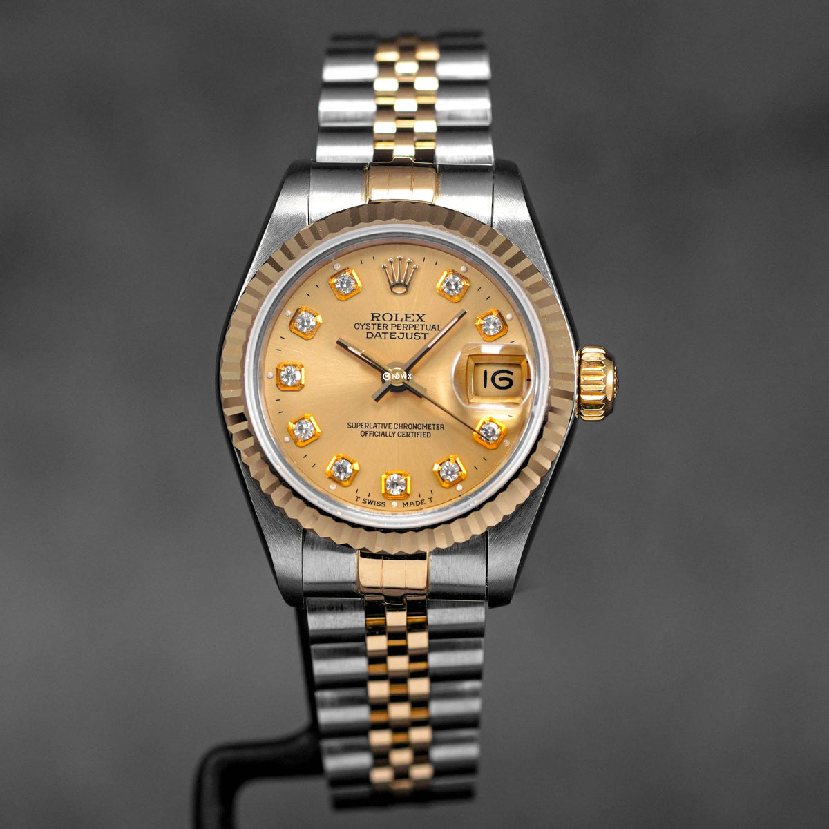 DATEJUST 26MM TWOTONE YELLOWGOLD CHAMPAGNE DIAMOND DIAL (1998)