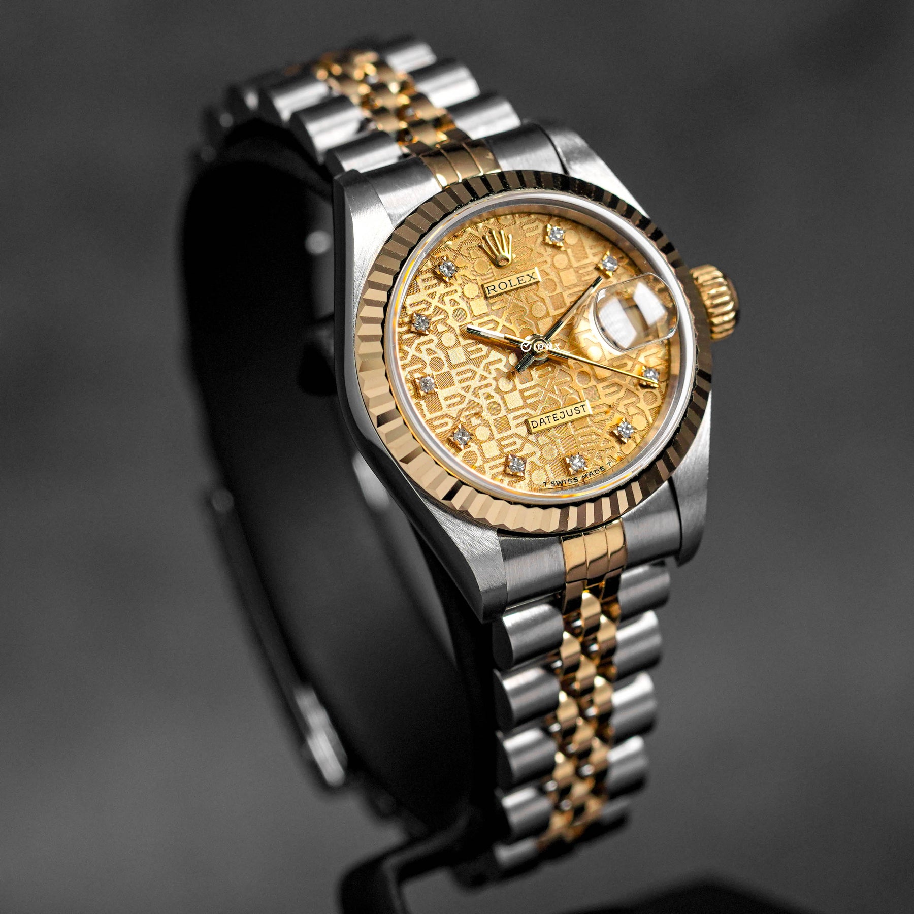 DATEJUST 26MM TWOTONE YELLOWGOLD CHAMPAGNE COMPUTERIZED DIAMOND DIAL (1996)