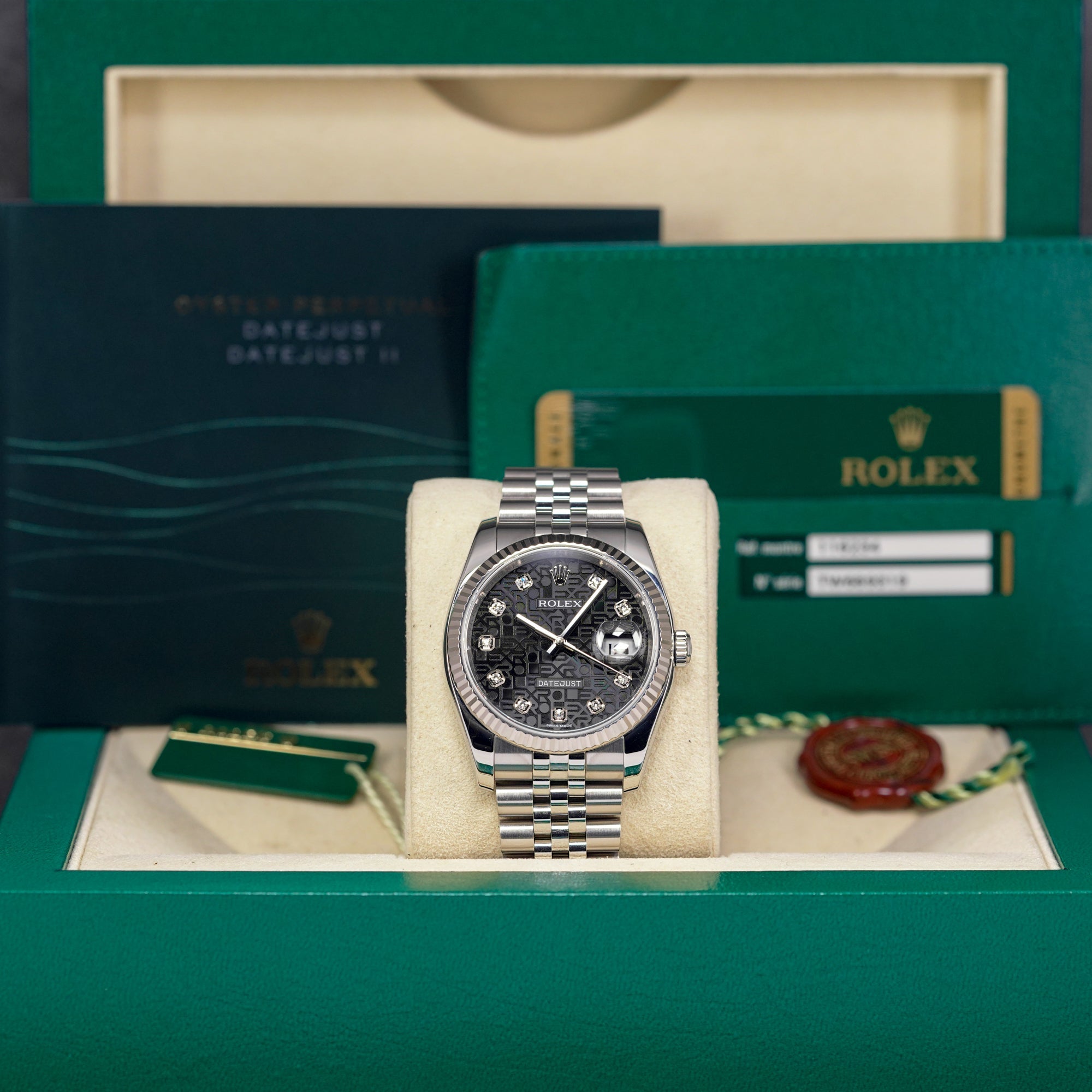 DATEJUST 36MM BLACK COMPUTERIZED DIAMOND DIAL (2014)