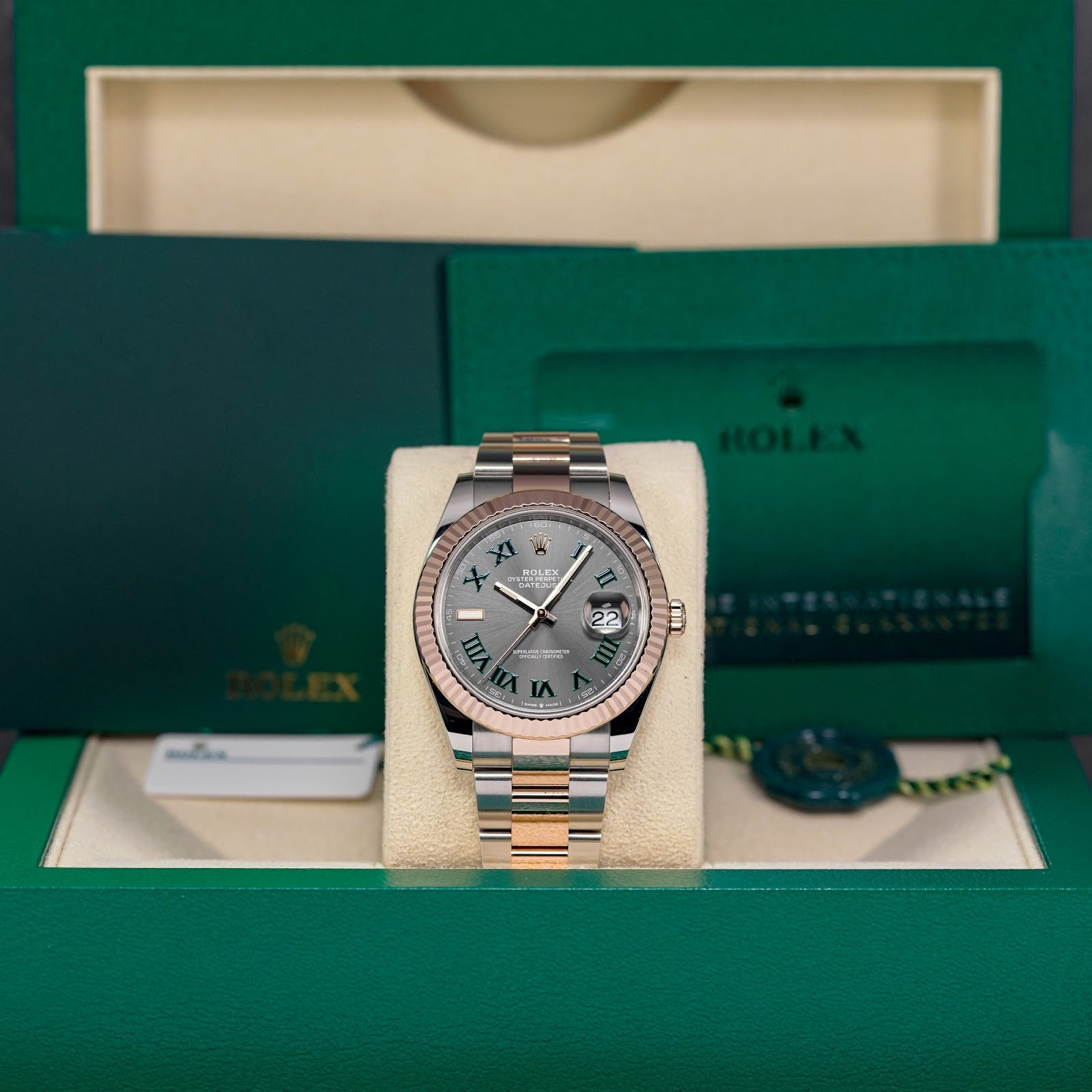 DATEJUST 41MM TWOTONE ROSEGOLD WIMBLEDON DIAL (2022)