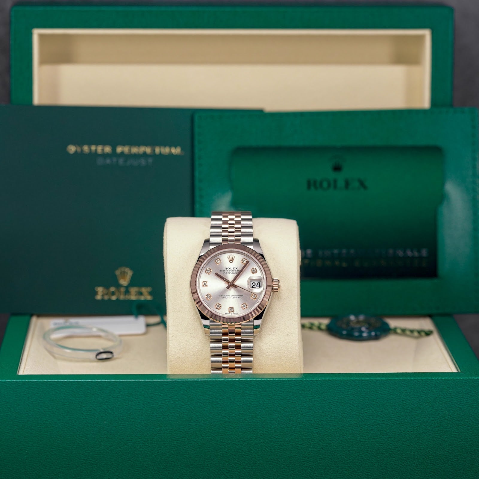 DATEJUST 31MM TWOTONE ROSEGOLD SILVER DIAMOND DIAL (2026)