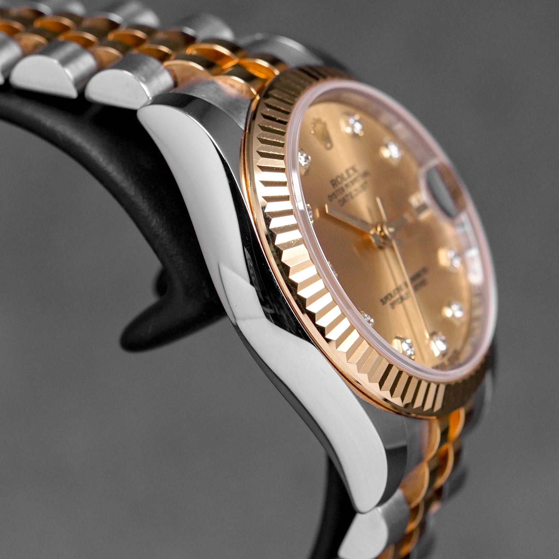 DATEJUST 31MM TWOTONE YELLOWGOLD CHAMPAGNE DIAMOND DIAL (2016)