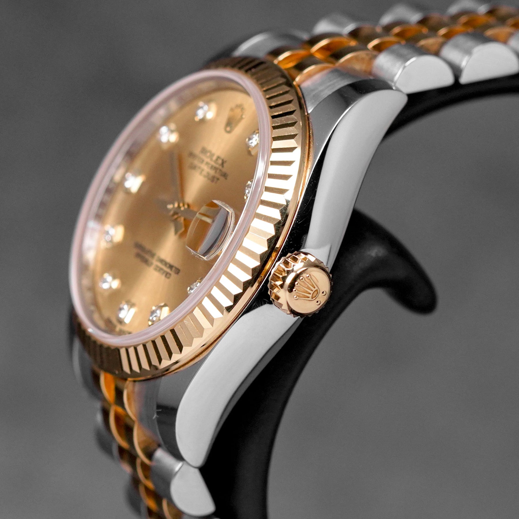 DATEJUST 31MM TWOTONE YELLOWGOLD CHAMPAGNE DIAMOND DIAL (2016)