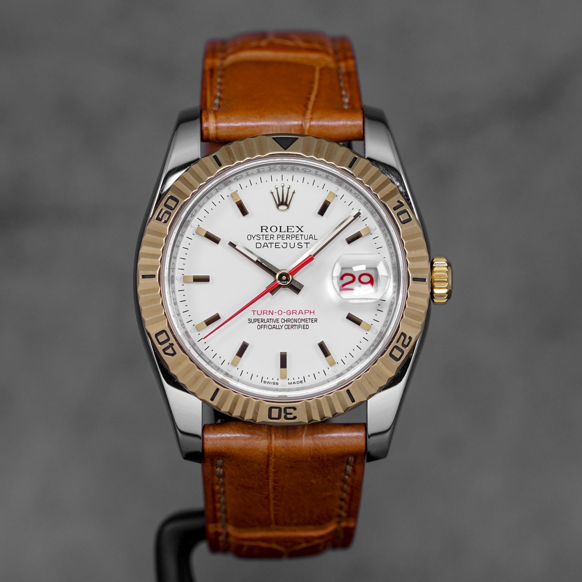 DATEJUST 36MM TWOTONE YELLOWGOLD TURN-O-GRAPH WHITE DIAL (2008)