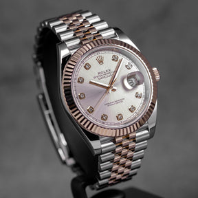 DATEJUST 41MM TWOTONE ROSEGOLD PINK SUNDUST DIAMOND DIAL (2023)