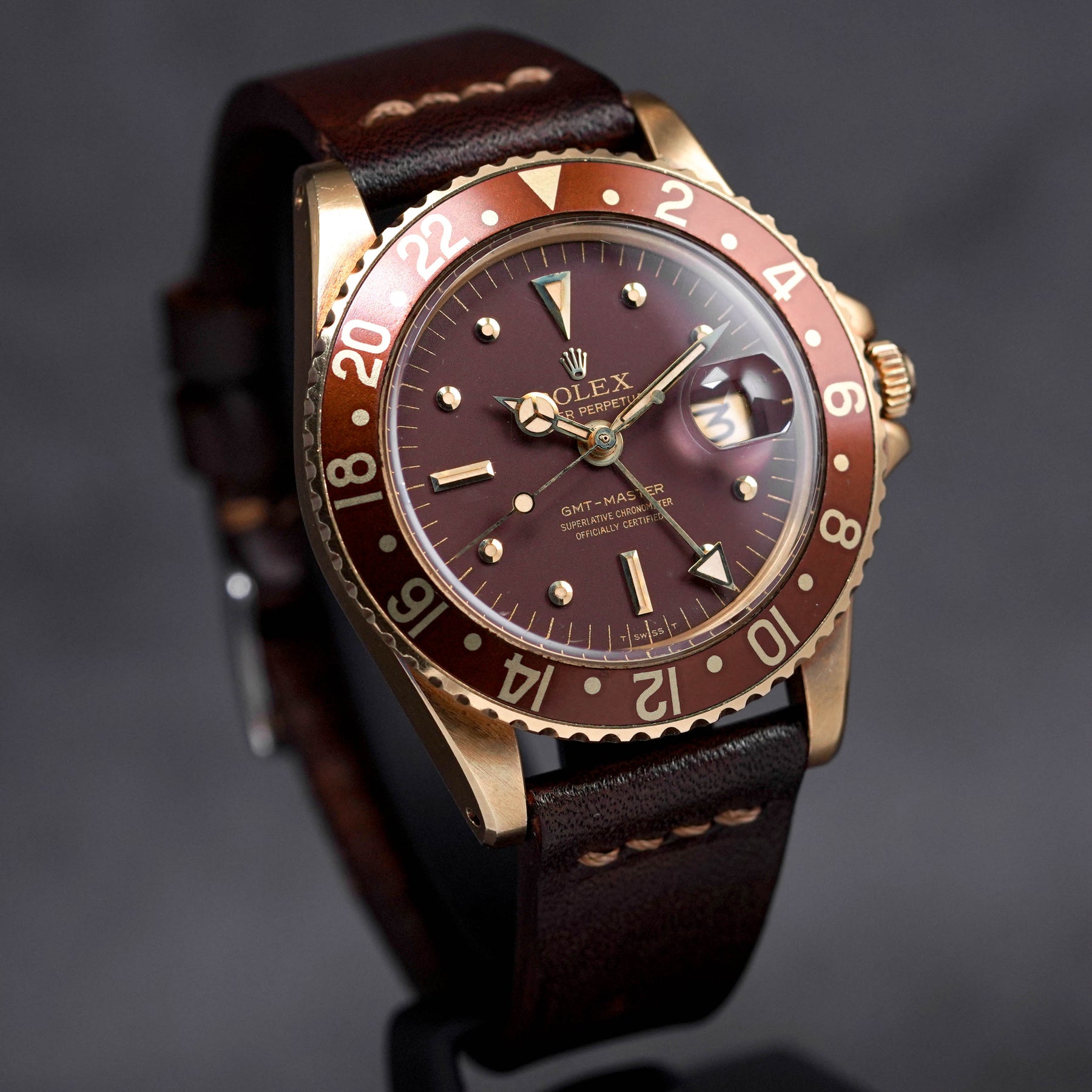 GMT MASTER YELLOWGOLD CHOCO NIPPLE DIAL (CIRCA 1970)