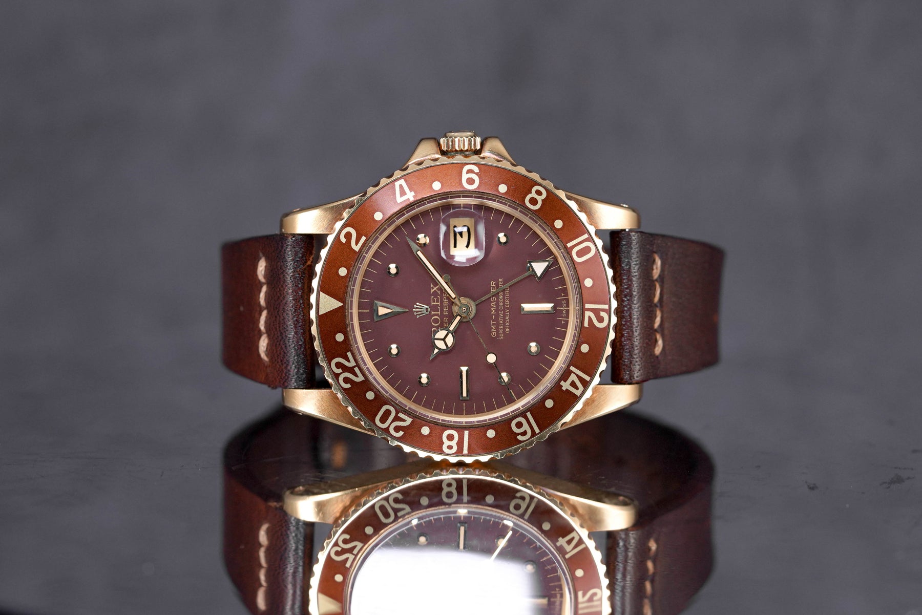 GMT MASTER YELLOWGOLD CHOCO NIPPLE DIAL (CIRCA 1970)