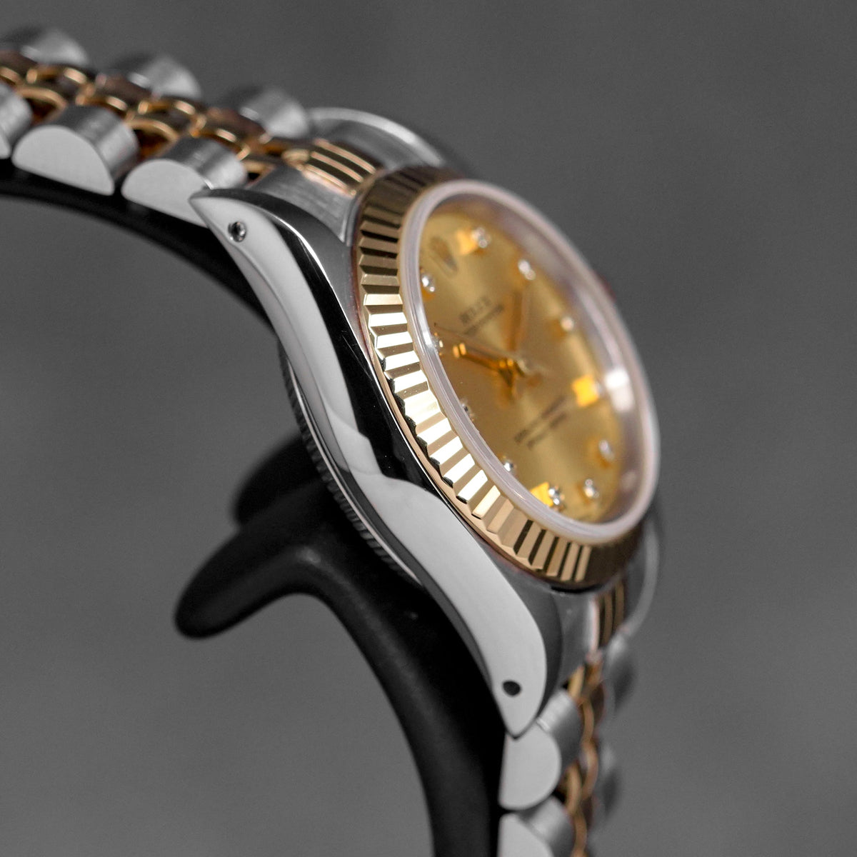OYSTER PERPETUAL 26MM TWOTONE YELLOWGOLD CHAMPAGNE DIAMOND DIAL (1994)