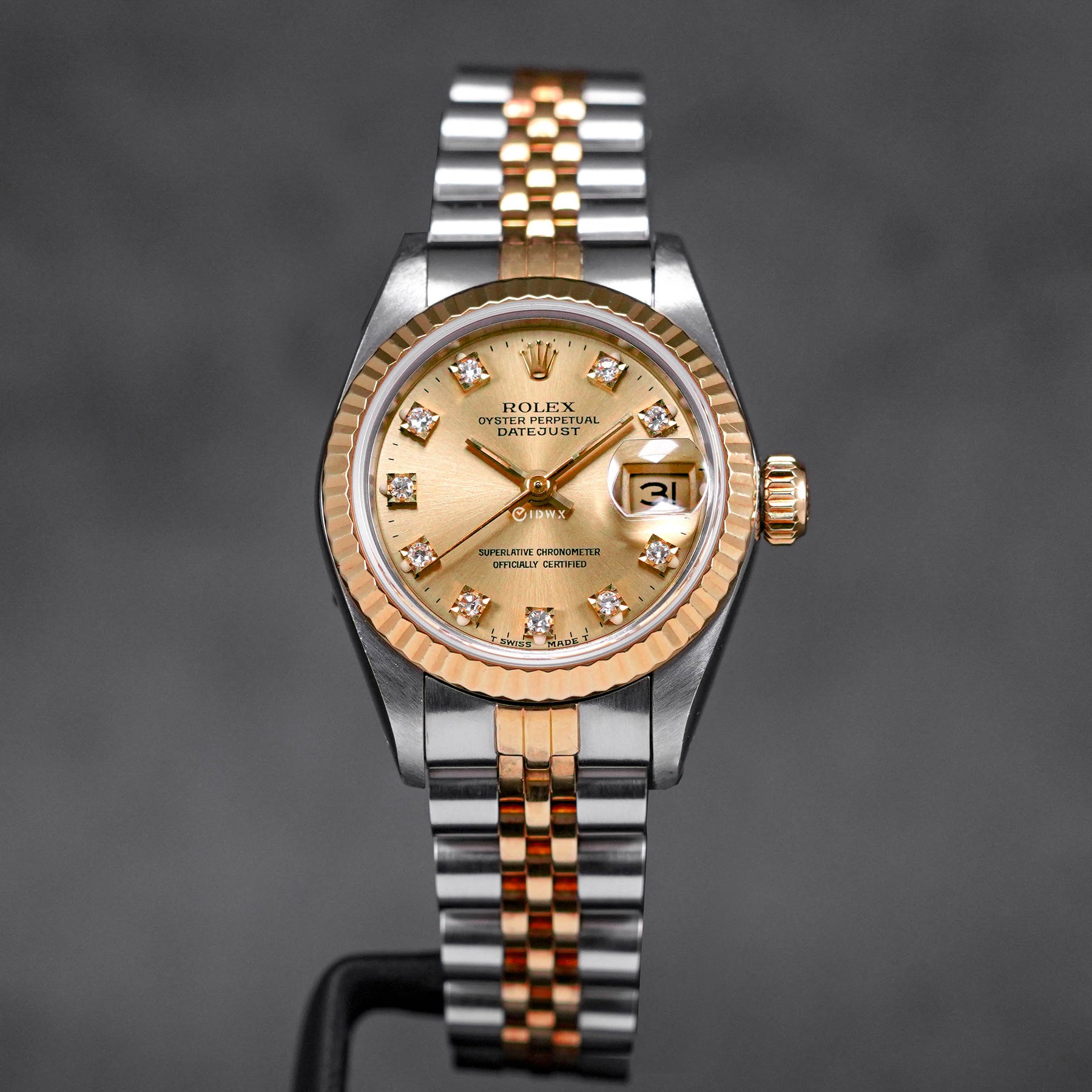 DATEJUST 26MM TWOTONE YELLOWGOLD CHAMPAGNE DIAMOND DIAL (WATCH ONLY)