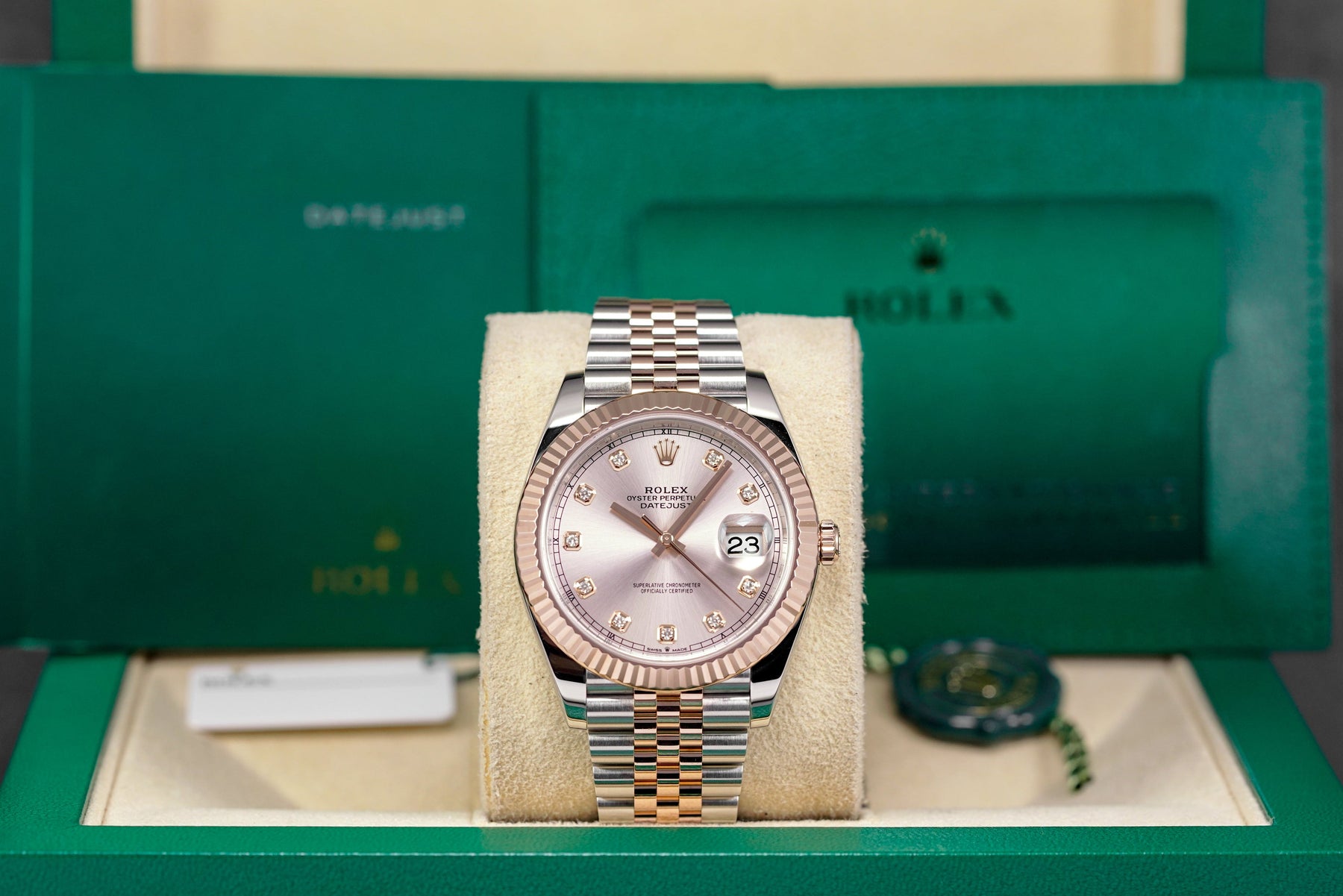DATEJUST 41MM TWOTONE ROSEGOLD PINK SUNDUST DIAMOND DIAL (2023)
