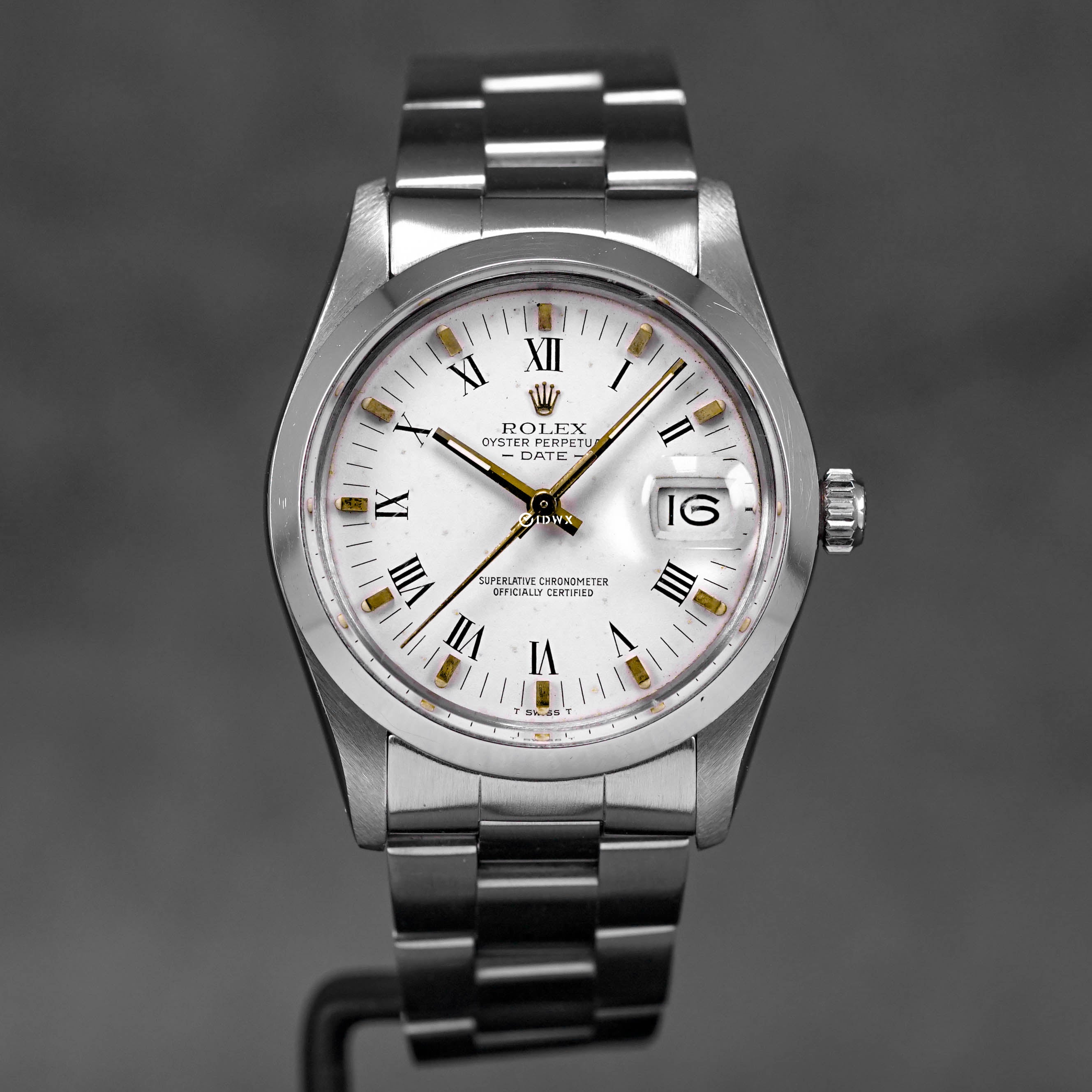 ROLEX OYSTER PERPETUAL DATE 34MM WHITE ROMAN DIAL (WATCH ONLY