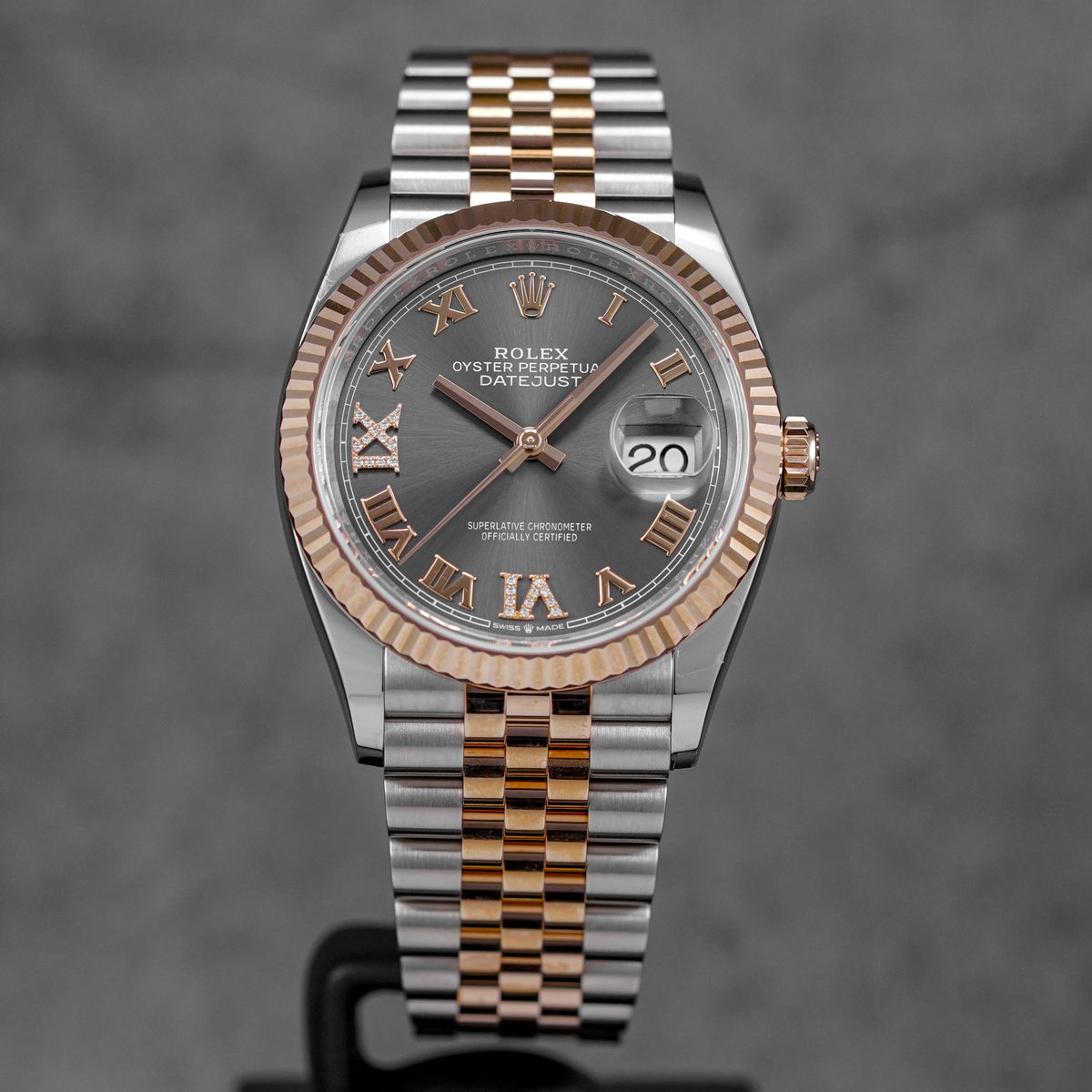 Harga Rolex 36 Twotone Rosegold Rhodium Roman Indonesia