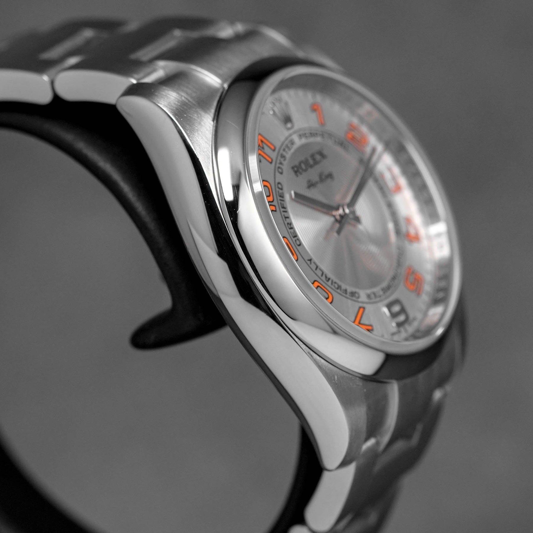 ROLEX AIR KING 34MM 114200 SILVER CONCENTRIC ARABIC DIAL (WATCH ONLY) OMNILUXE