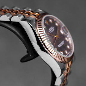 DATEJUST 31MM TWOTONE ROSEGOLD DARK MOP DIAMOND DIAL (2015)