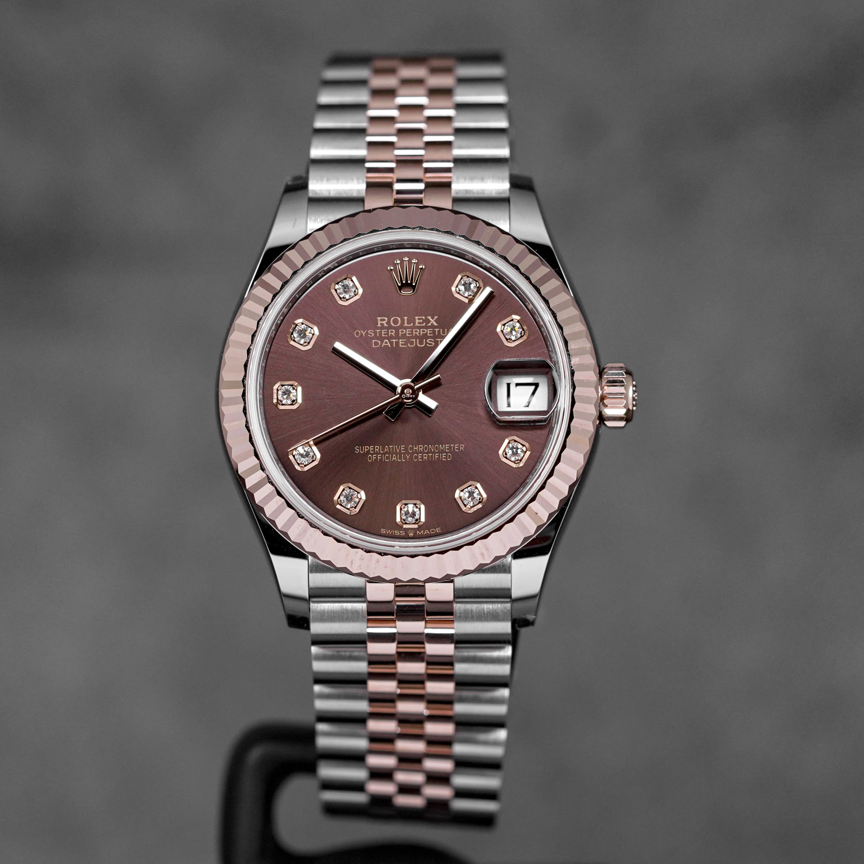 ROLEX DATEJUST 31MM TWOTONE ROSEGOLD CHOCO DIAMOND DIAL (2025) - OMNILUXE