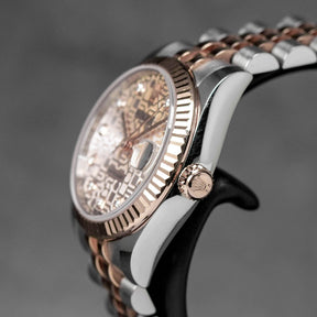 DATEJUST 31MM TWOTONE ROSEGOLD PINK COMPUTERIZED DIAMOND DIAL (2019)