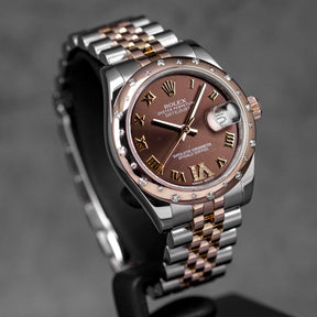 Harga Rolex Datejust 31 Twotone Rosegold Choco Roman Indonesia