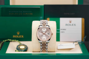 DATEJUST 31MM TWOTONE ROSEGOLD SILVER DIAMOND DIAL (2018)