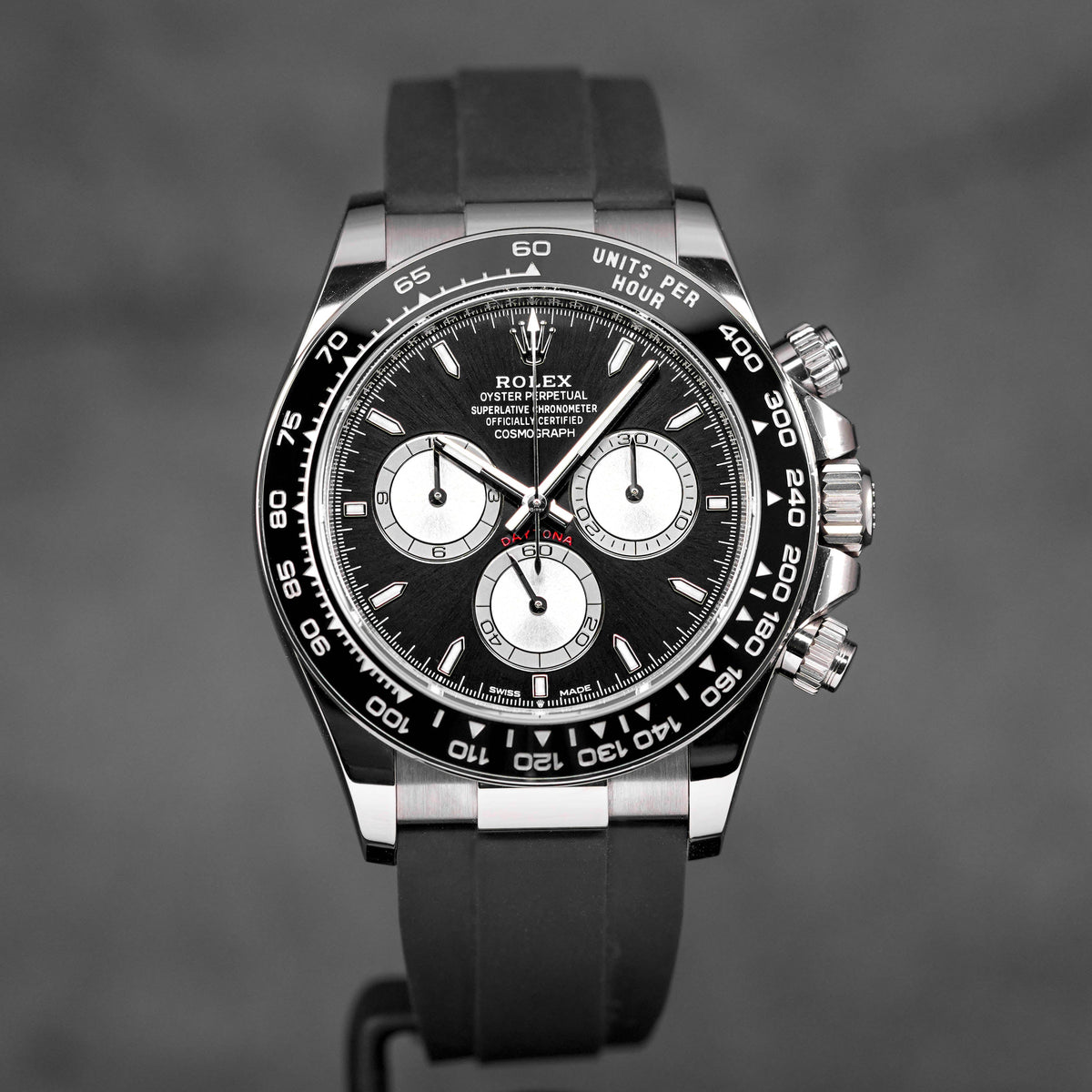 DAYTONA OYSTERFLEX WHITEGOLD BLACK DIAL RING BEZEL (2024)