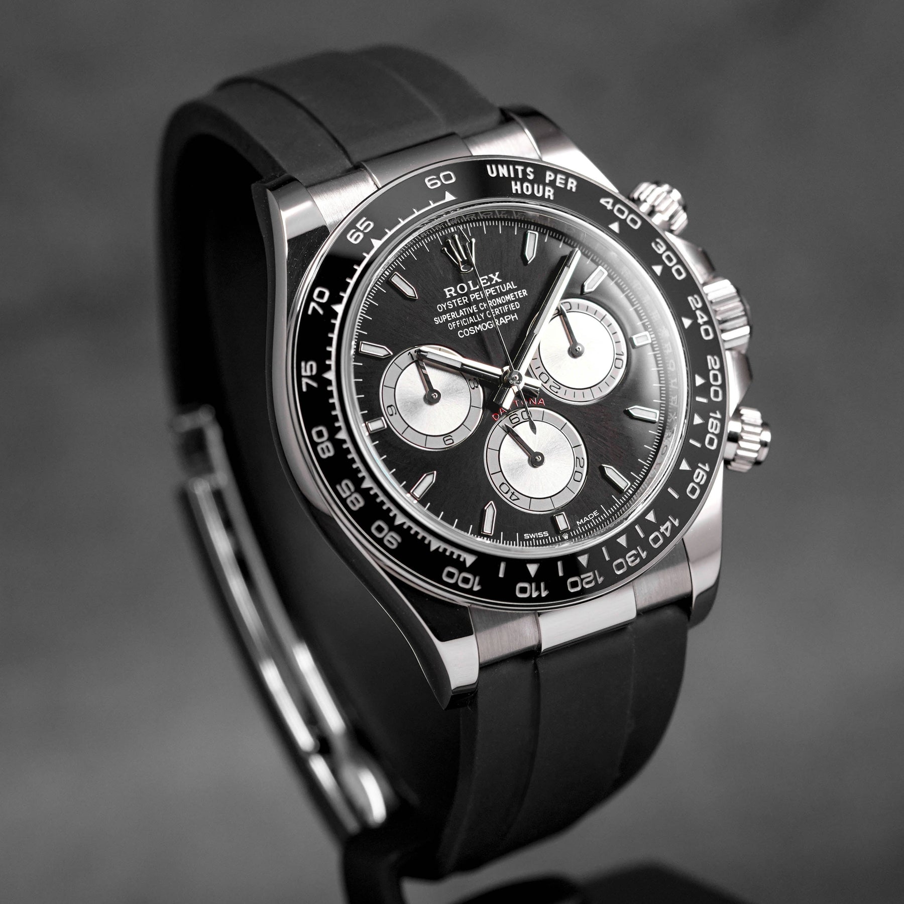 DAYTONA OYSTERFLEX WHITEGOLD BLACK DIAL RING BEZEL (2024)