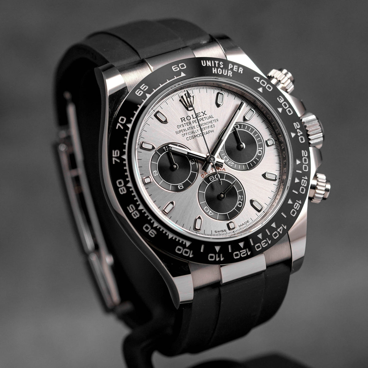 Rolex Daytona Oysterflex Whitegold Grey Indonesia