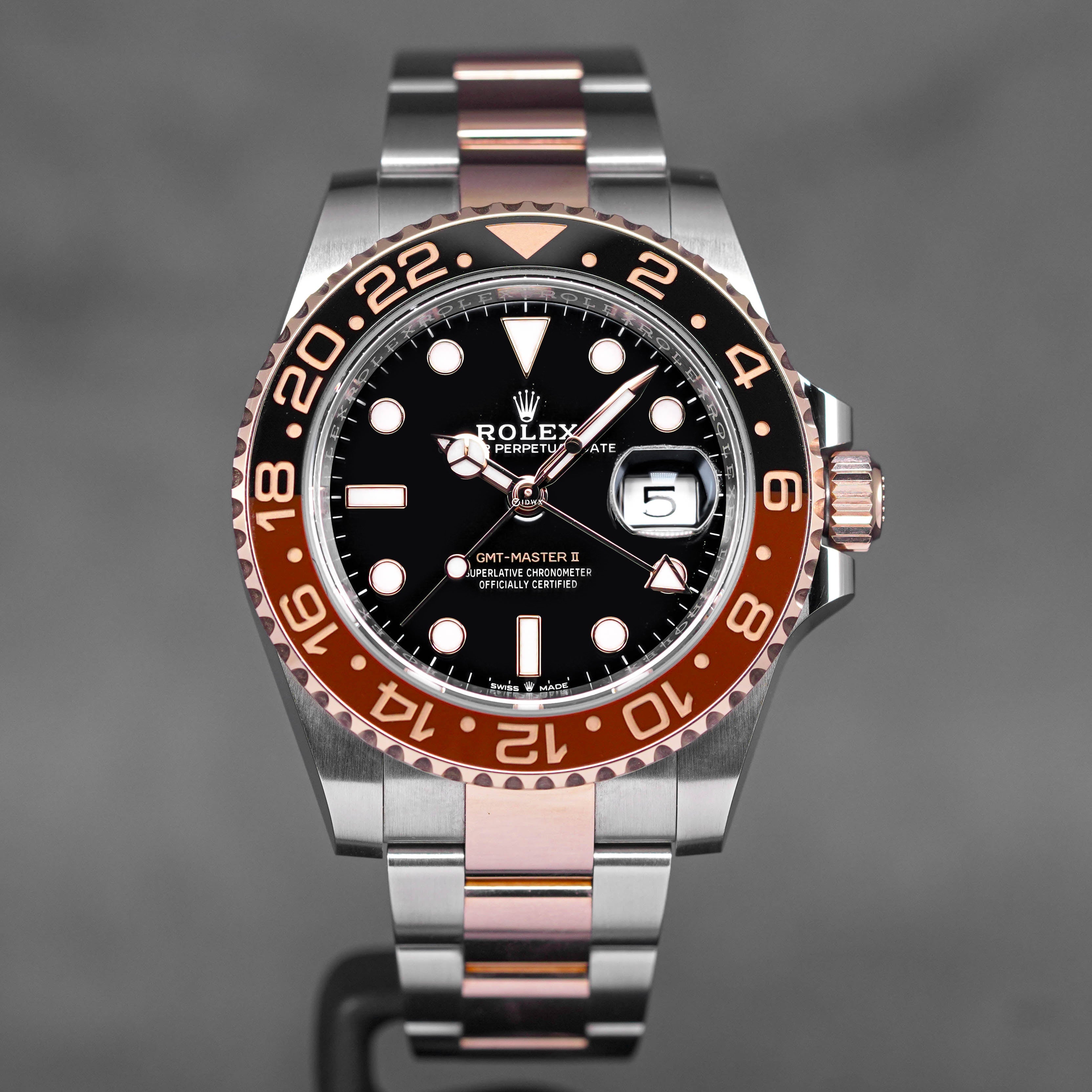 ROLEX GMT MASTER-II ROOTBEER TWOTONE ROSEGOLD (2021) OMNILUXE