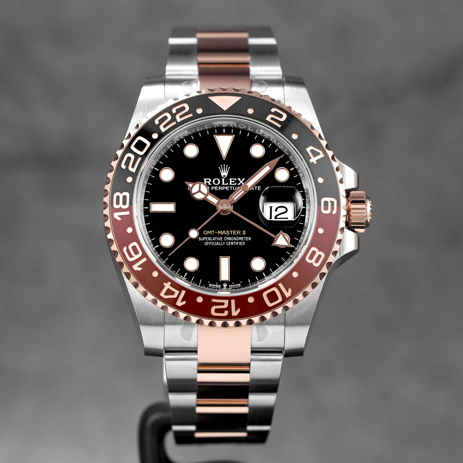 ROLEX GMT MASTER II ROOTBEER TWOTONE ROSEGOLD 2024 OMNILUXE