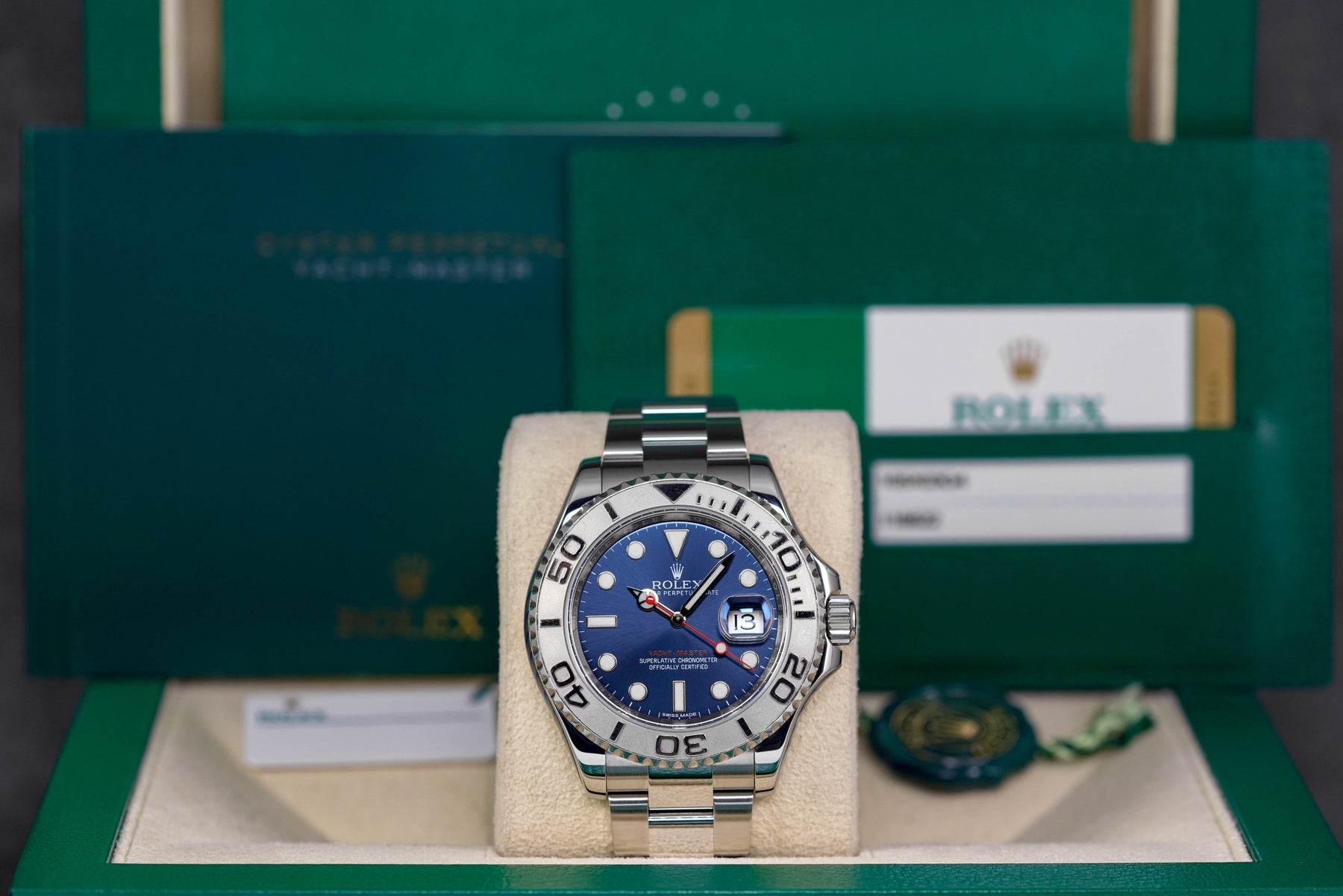 ROLEX YACHT-MASTER 40MM BLUE DIAL PLATINUM BEZEL (2016) OMNILUXE