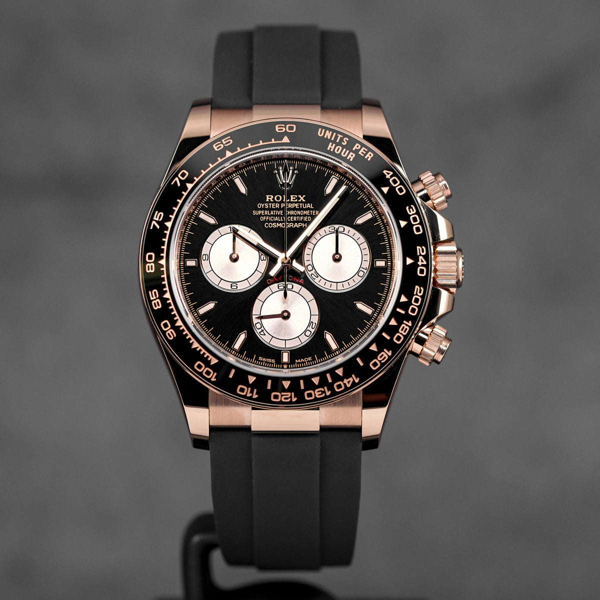 Harga Rolex daytona oysterflex rosegold black indonesia