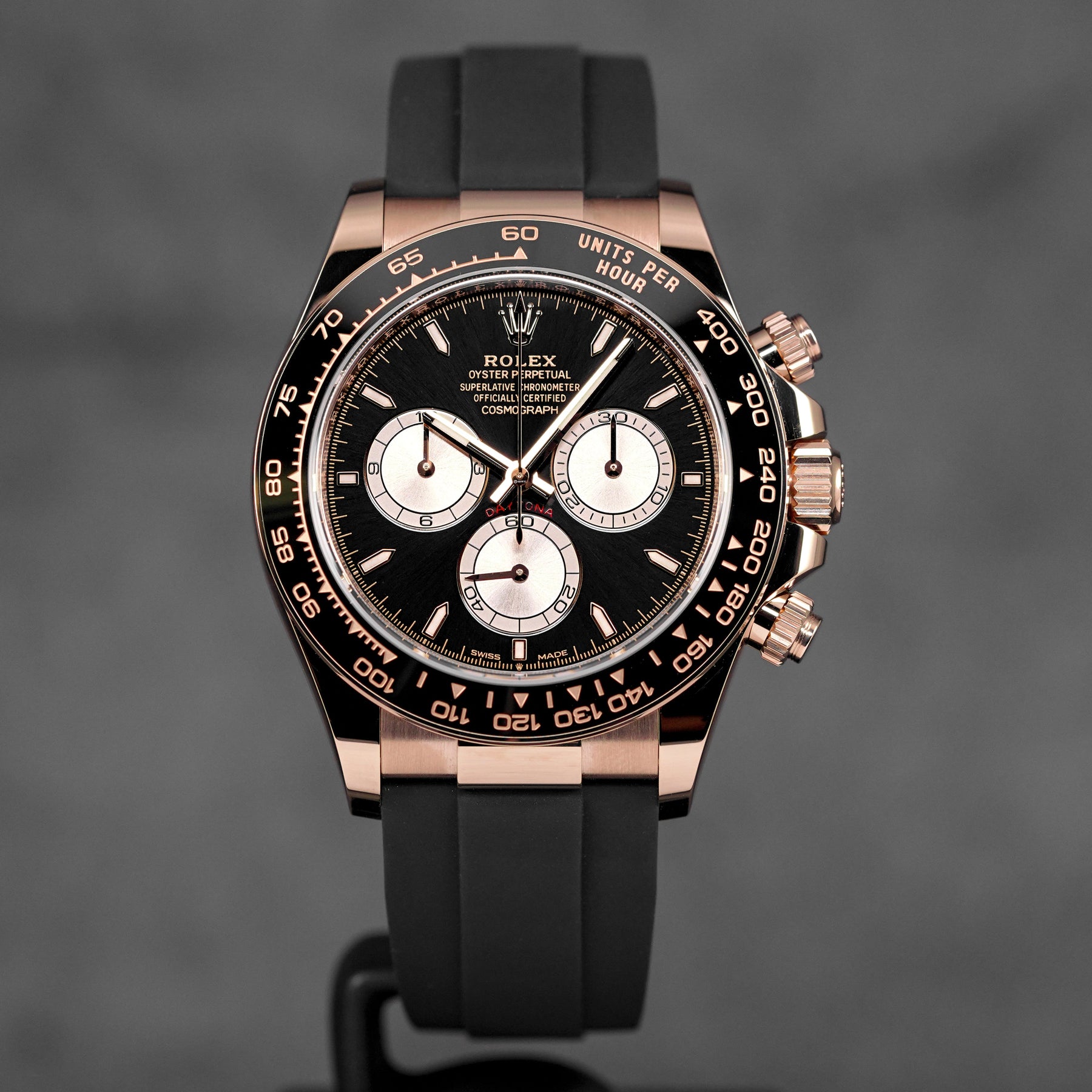 Harga Rolex daytona oysterflex rosegold black indonesia