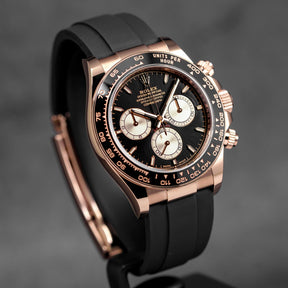Harga Rolex daytona oysterflex rosegold black indonesia