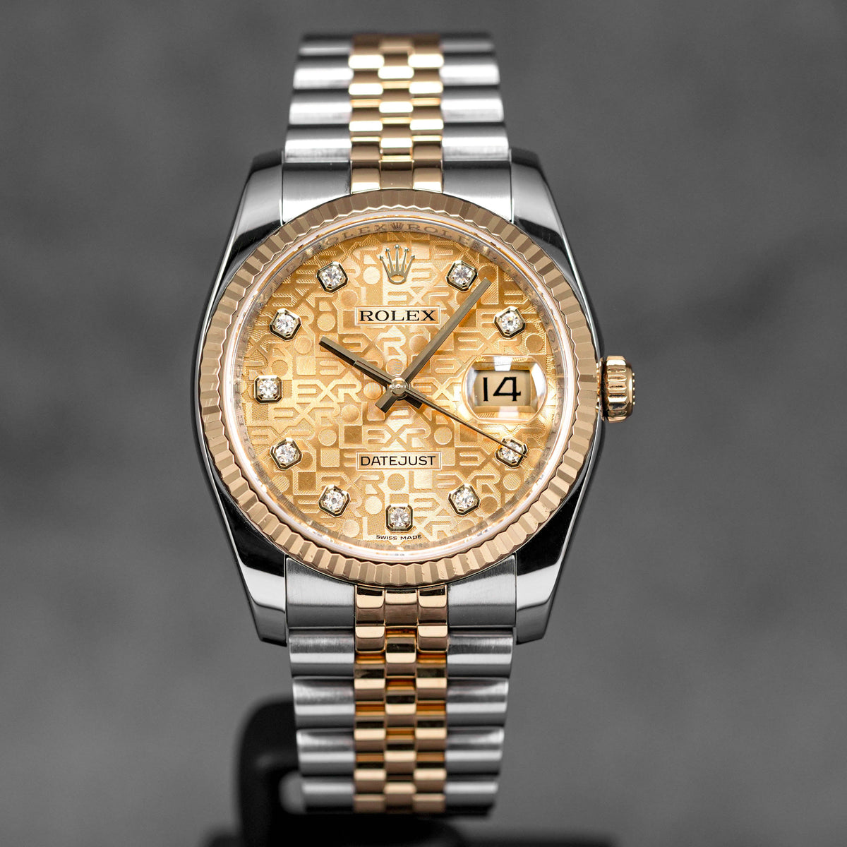 DATEJUST 36MM TWOTONE YELLOWGOLD COMPUTERIZED CHAMPAGNE DIAMOND DIAL (2019)