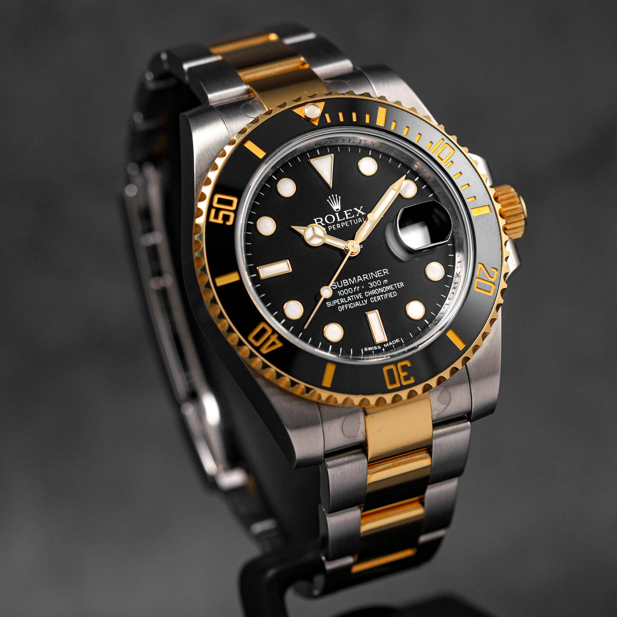 SUBMARINER DATE 40MM TWOTONE YELLOWGOLD BLACK DIAL (2014)