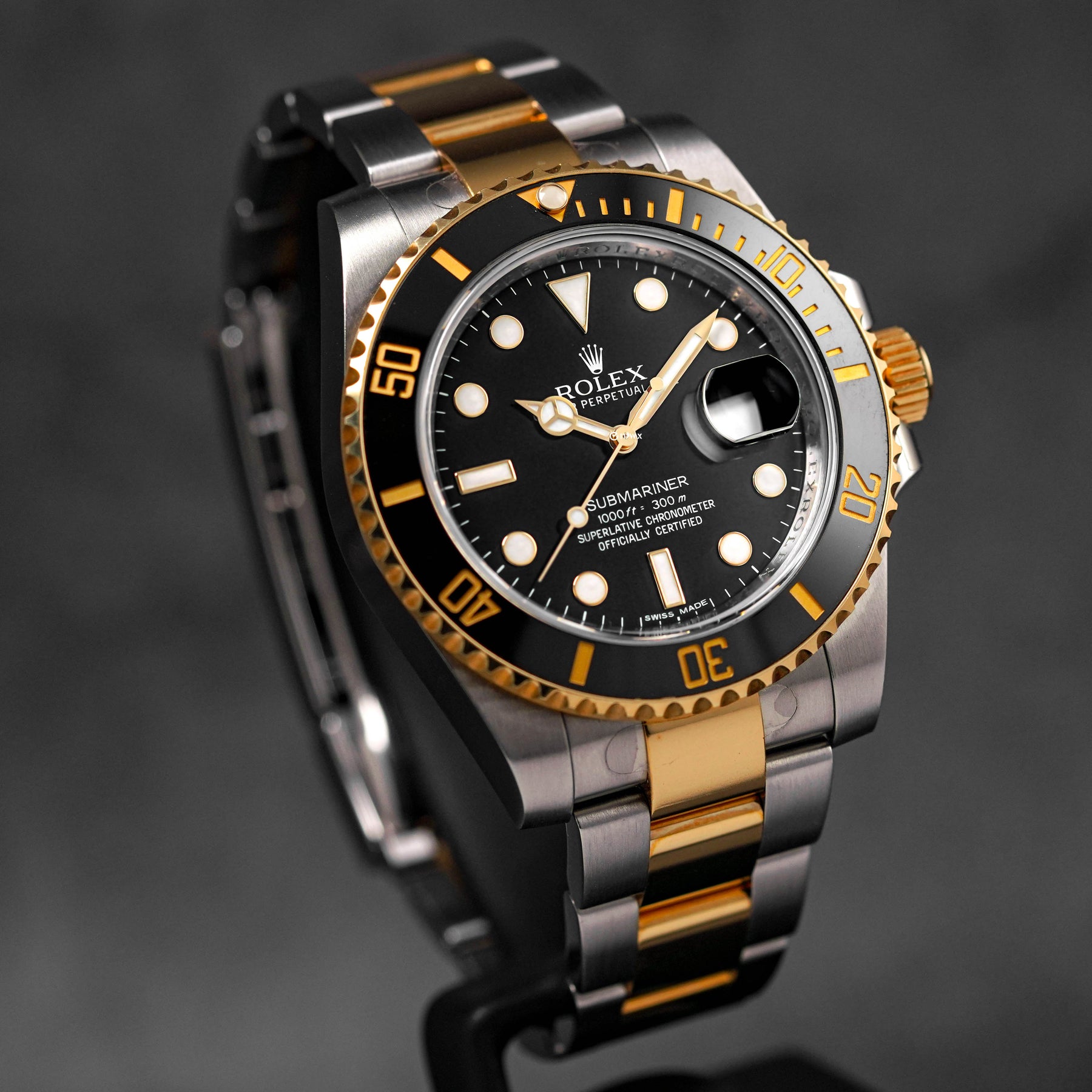 ROLEX SUBMARINER DATE 40MM TWOTONE YELLOWGOLD BLACK DIAL 2014