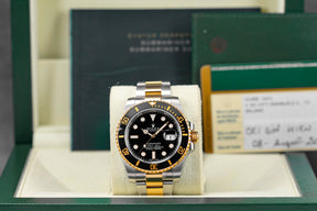 SUBMARINER DATE 40MM TWOTONE YELLOWGOLD BLACK DIAL (2014)