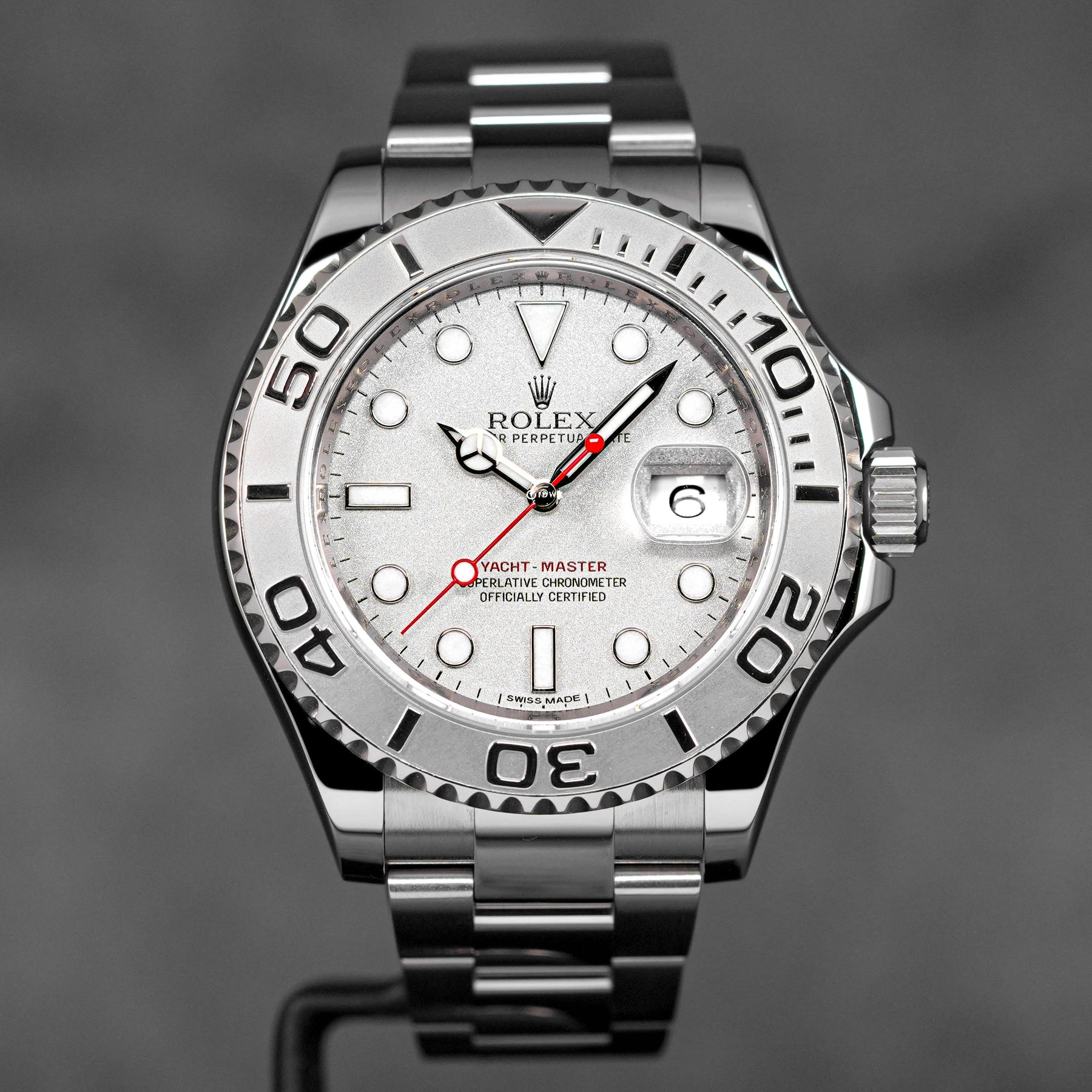 YACHT MASTER 40MM PLATINUM BEZEL SILVER DIAL 2014