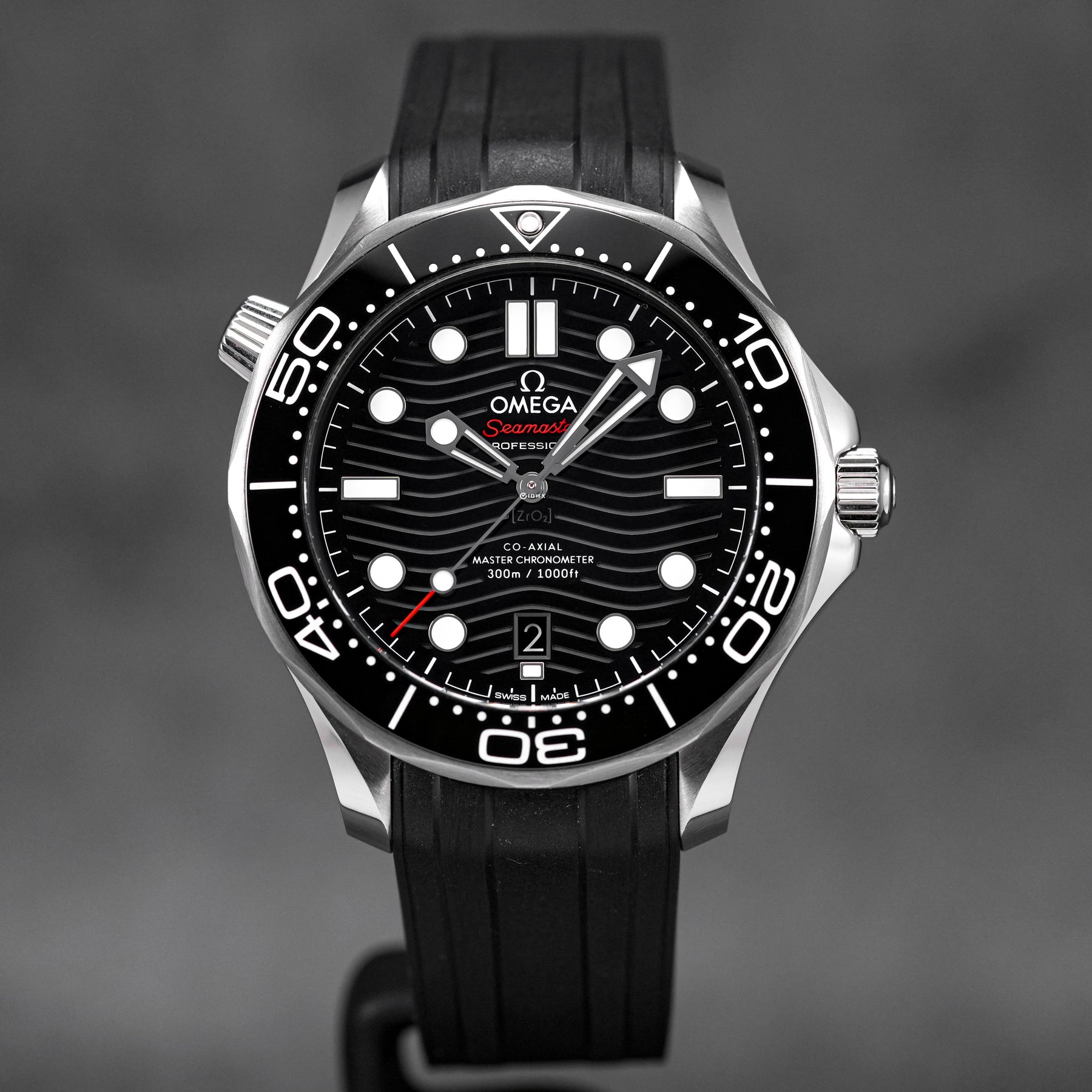 Omega seamaster black online rubber strap