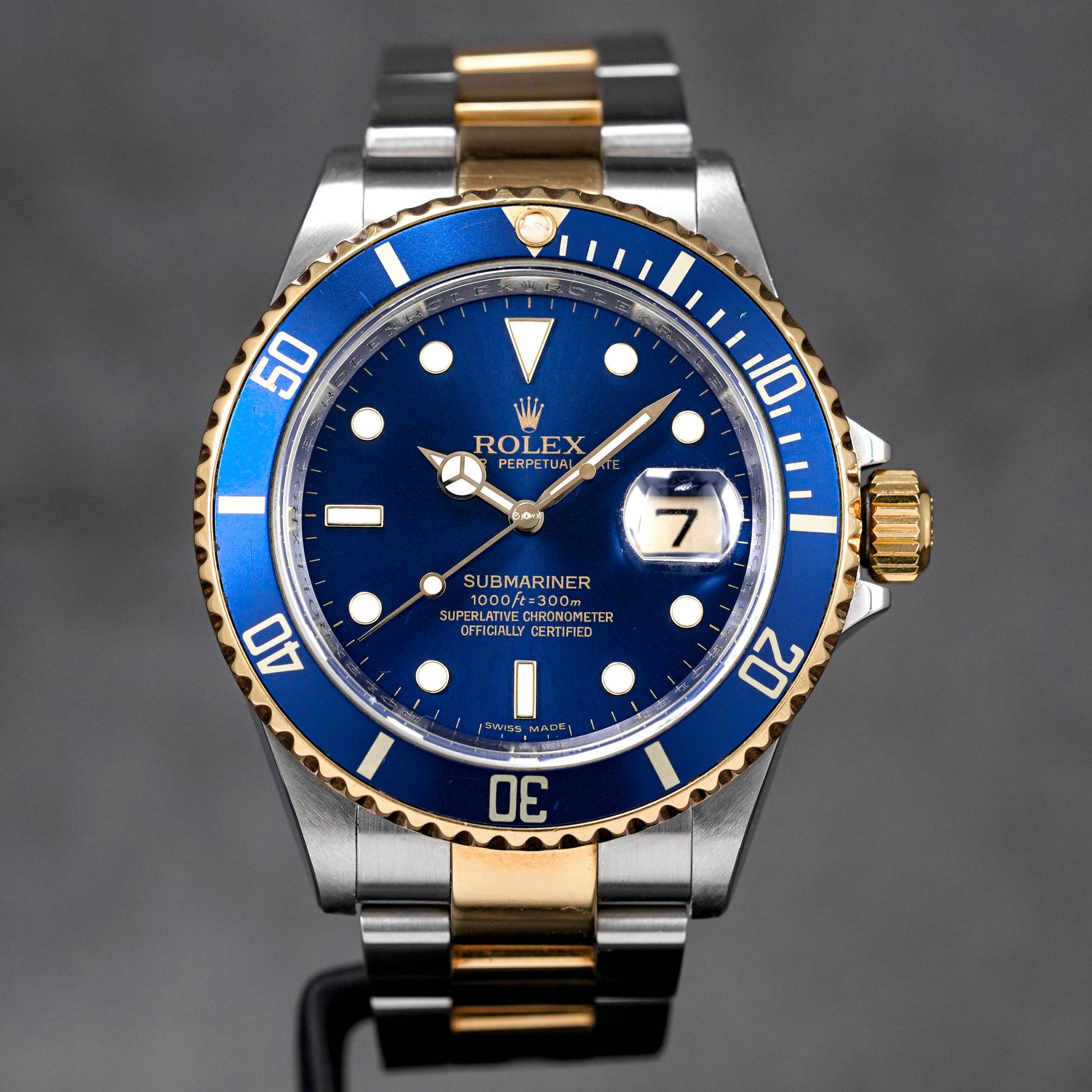 ROLEX SUBMARINER DATE 40MM 16613 TWOTONE YELLOWGOLD BLUESY M