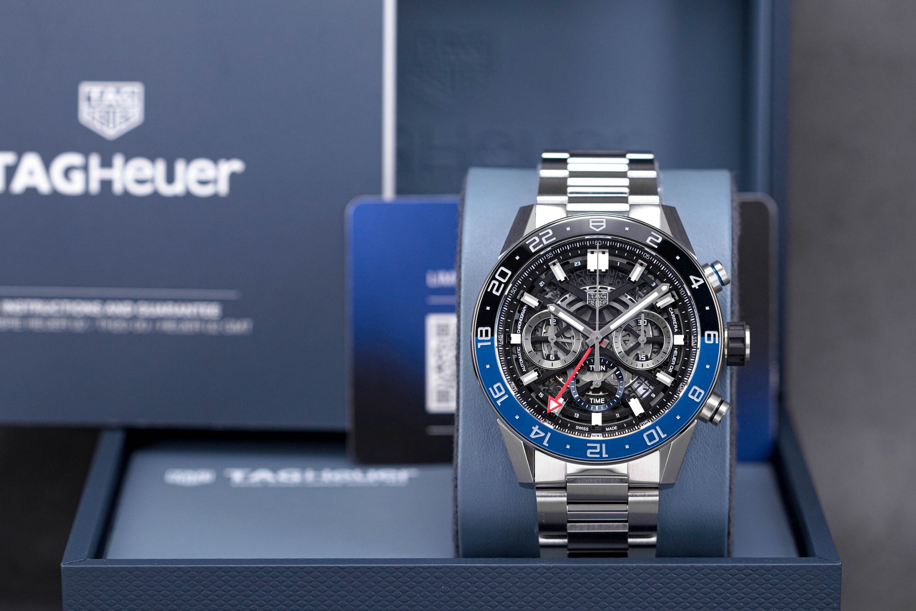 TAG HEUER CARRERA HEUER 2 CHRONOGRAPH GMT BATMAN SKELETON DIAL