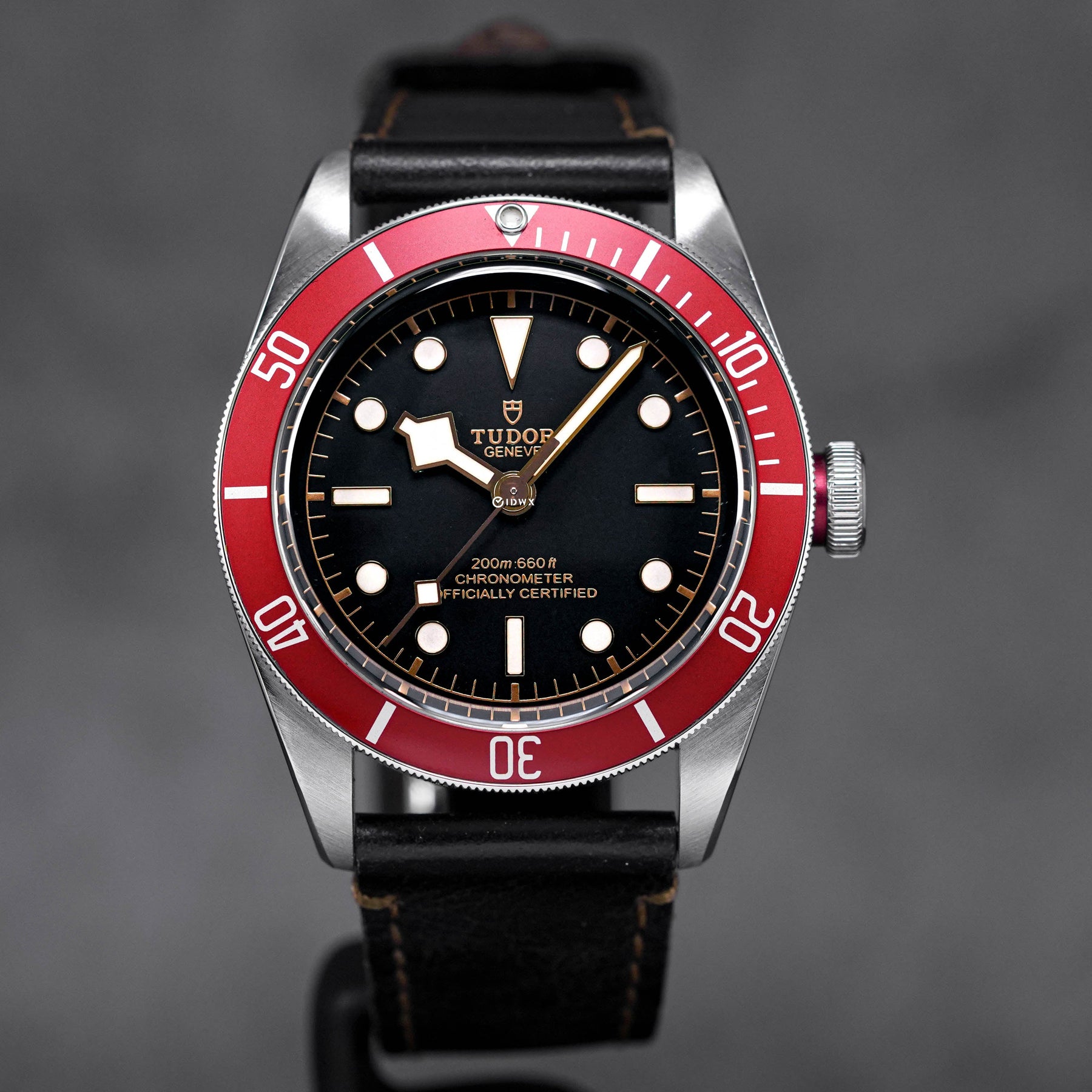TUDOR HERITAGE BLACK BAY 41 RED LEATHER STRAP (2022) OMNILUXE