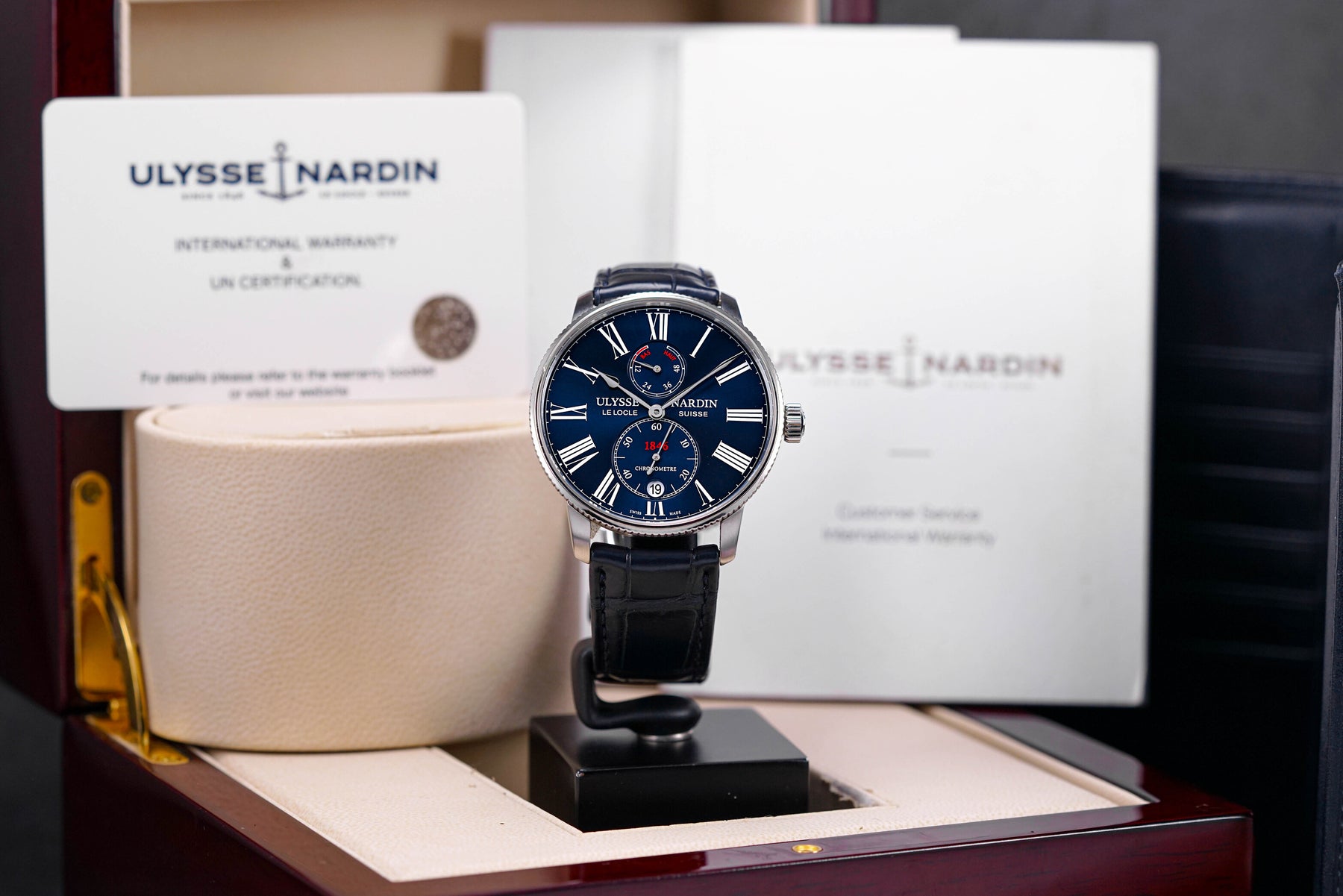 ULYSSE NARDIN MARINE TORPILLEUR 42MM BLUE DIAL LEATHER STRAP 2018