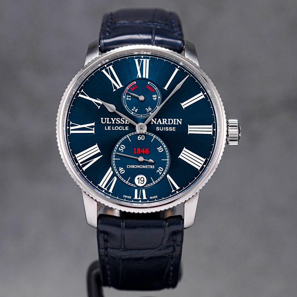 ULYSSE NARDIN MARINE TORPILLEUR 42MM BLUE DIAL LEATHER STRAP 2018