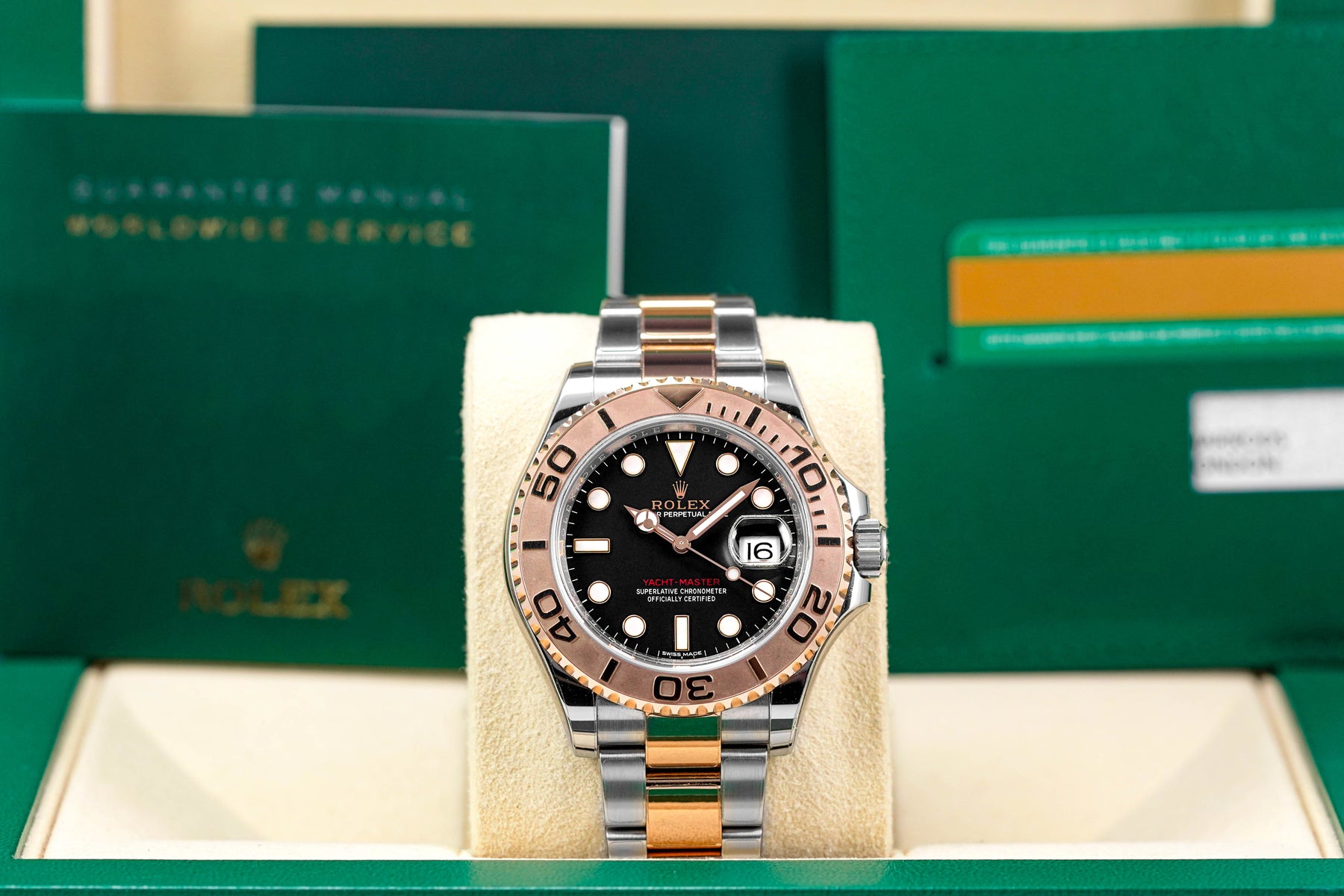 ROLEX YACHT MASTER 40MM TWOTONE ROSEGOLD BLACK DIAL 2019 OMNILUXE