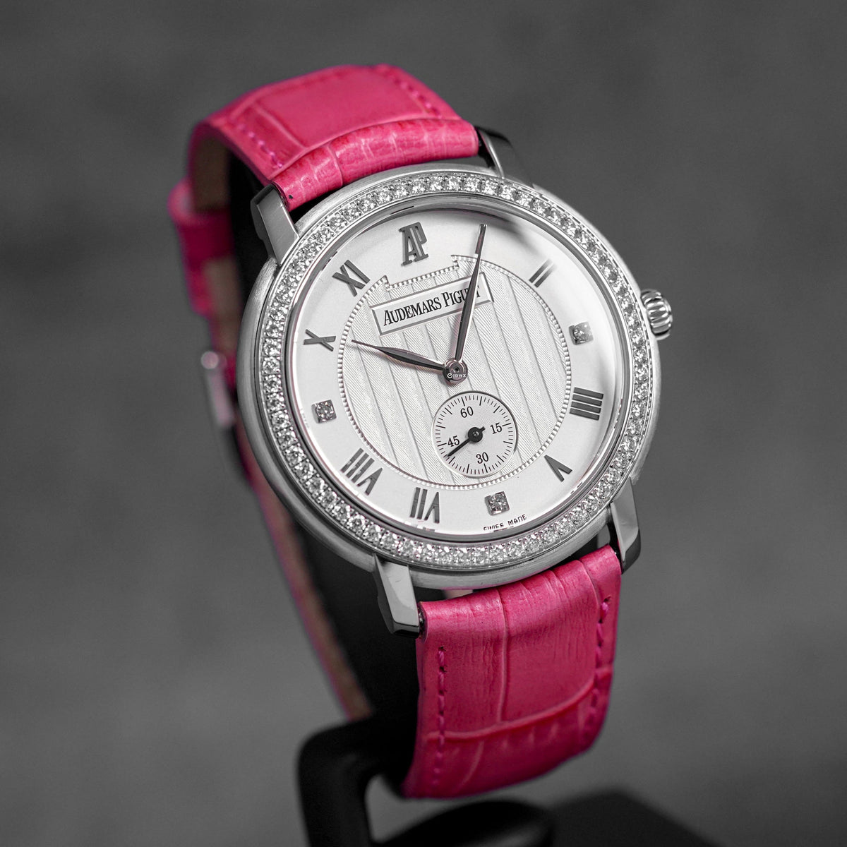 JULES AUDEMARS 36MM WHITEGOLD SMALL SECONDS SILVER DIAMOND DIAL DIAMOND BEZEL (WATCH ONLY)