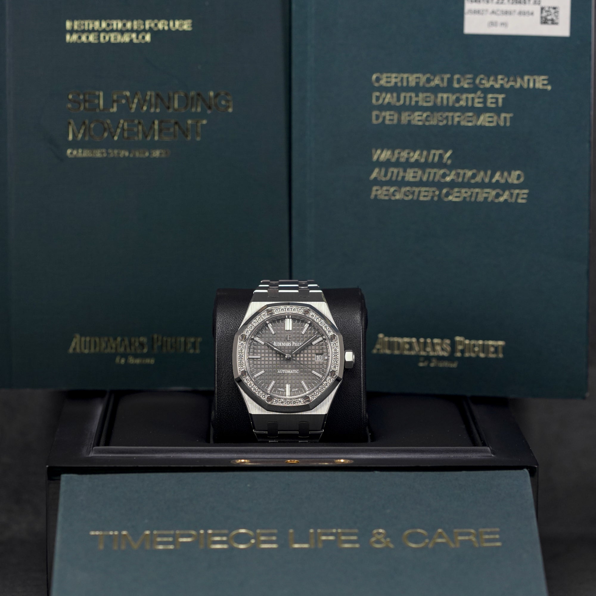 ROYAL OAK 37MM 15451 GREY DIAL DIAMOND BEZEL (2017)