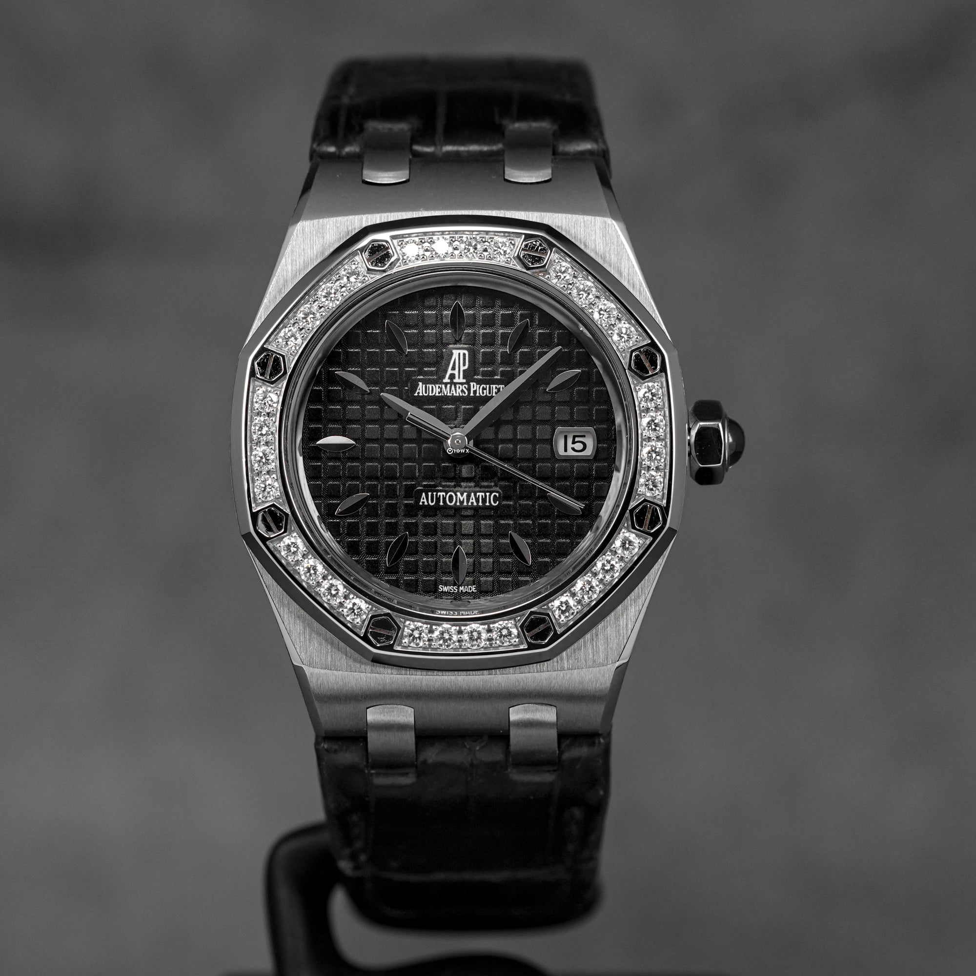 ROYAL OAK LADY 33MM BLACK DIAL DIAMOND BEZEL (2012)