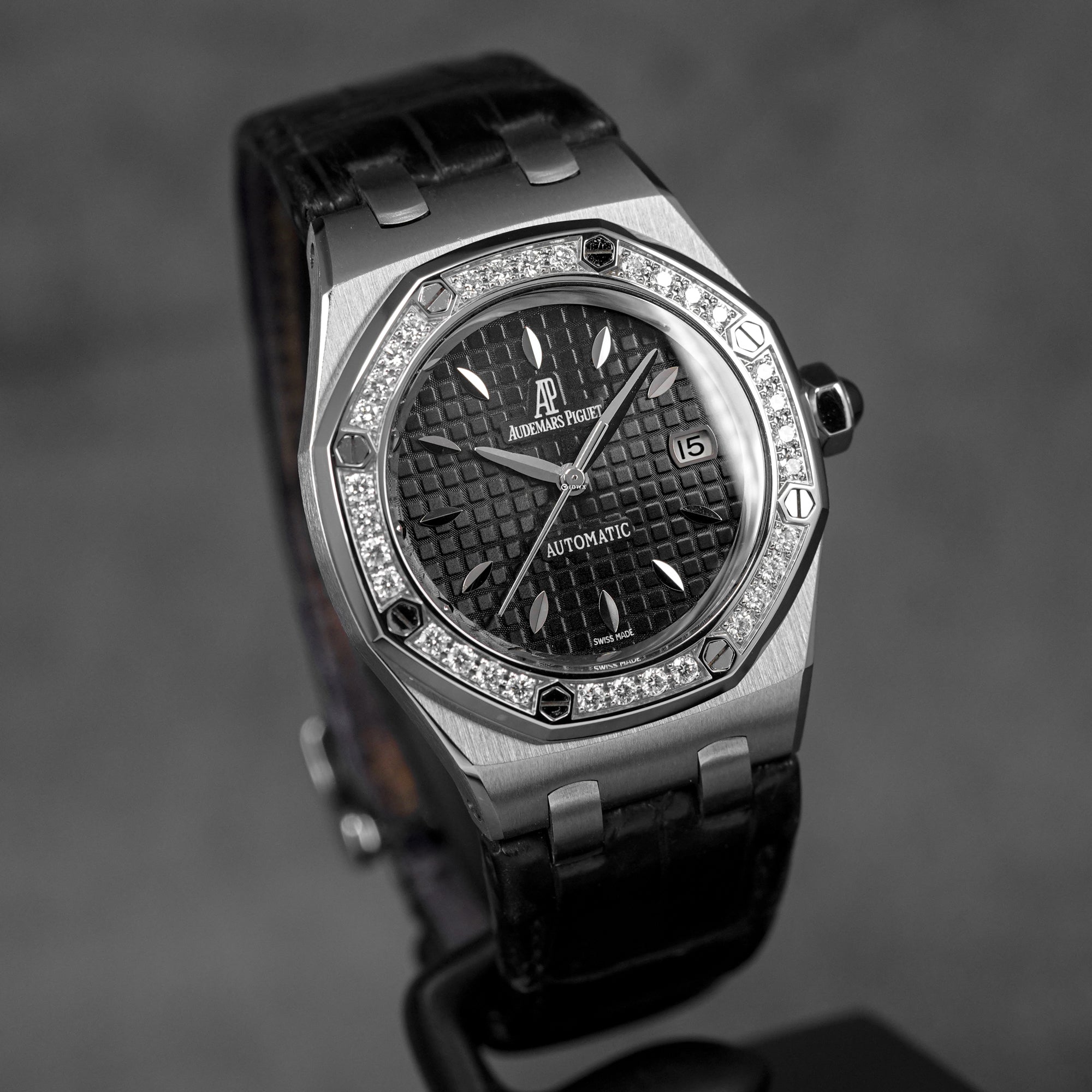 ROYAL OAK LADY 33MM BLACK DIAL DIAMOND BEZEL (2012)