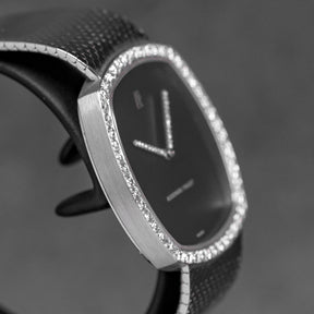 TONNEAU WHITEGOLD BLACK DIAL DIAMOND BEZEL (WATCH ONLY)