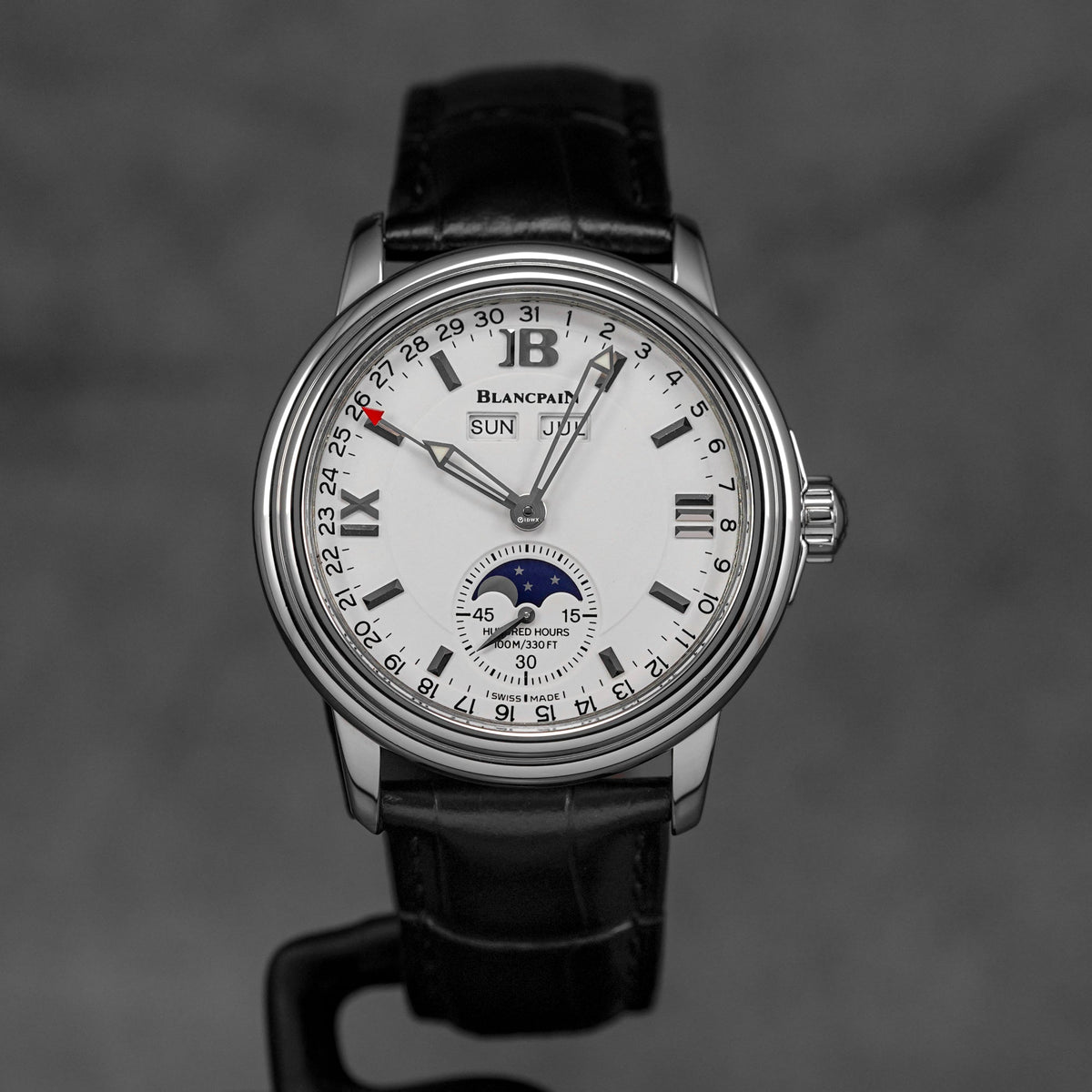 LEMAN COMPLETE CALENDAR MOONPHASE SILVER DIAL (WATCH ONLY)