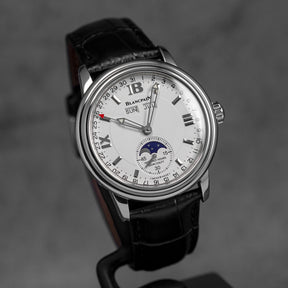 LEMAN COMPLETE CALENDAR MOONPHASE SILVER DIAL (WATCH ONLY)